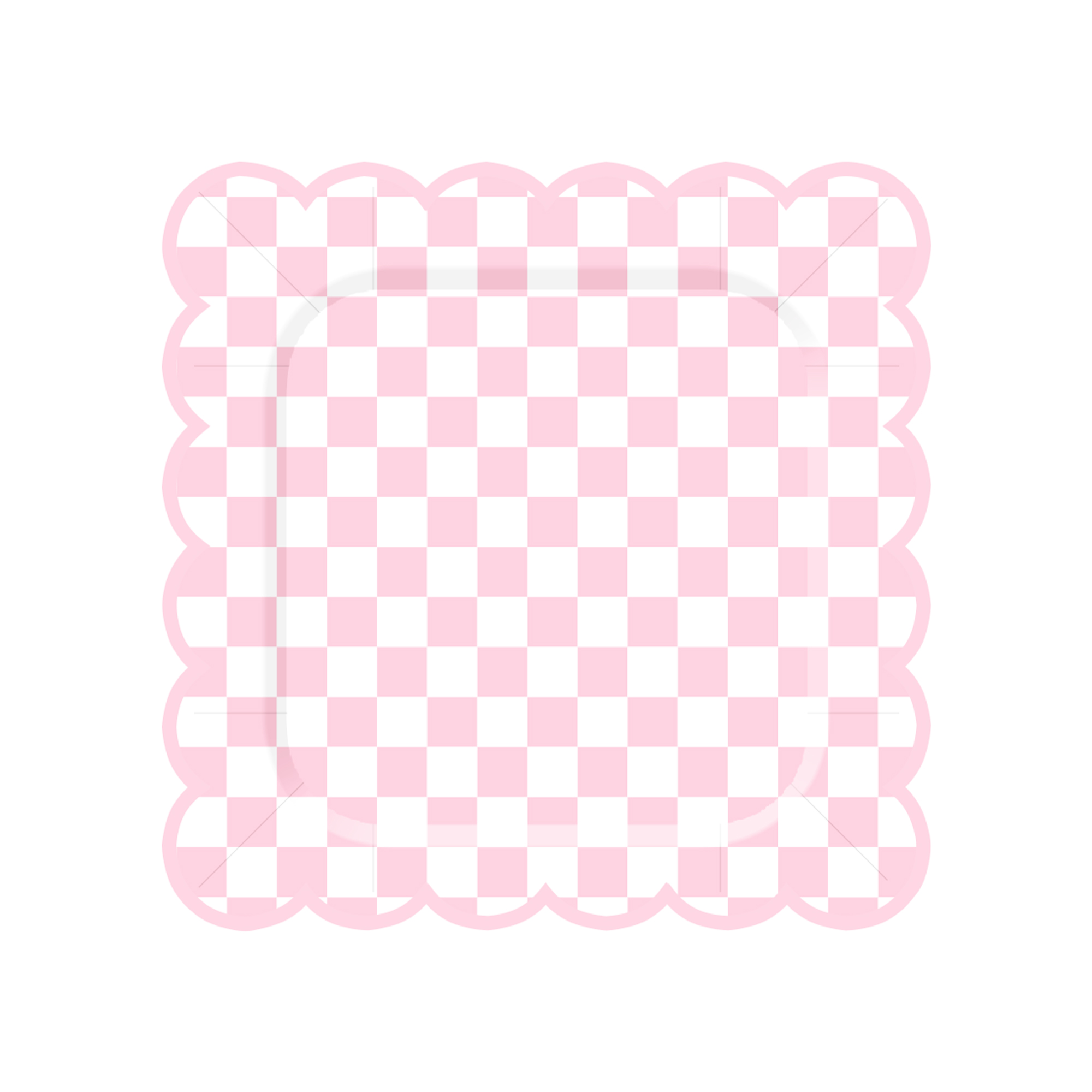 Fruit Theme Pink Square Grid Dinner Plate