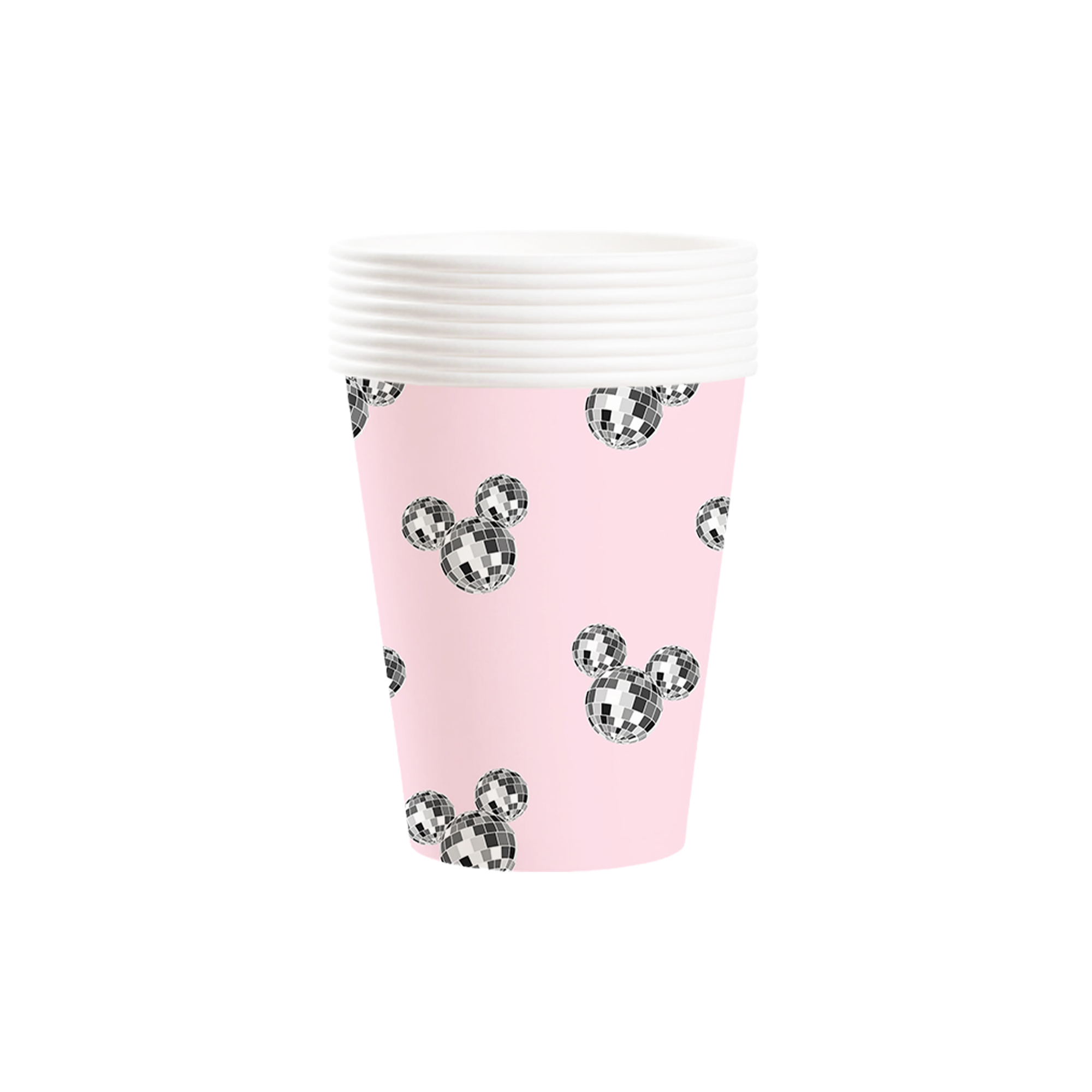 New Year Theme Pink Background Disco Pattern 9oz Cup