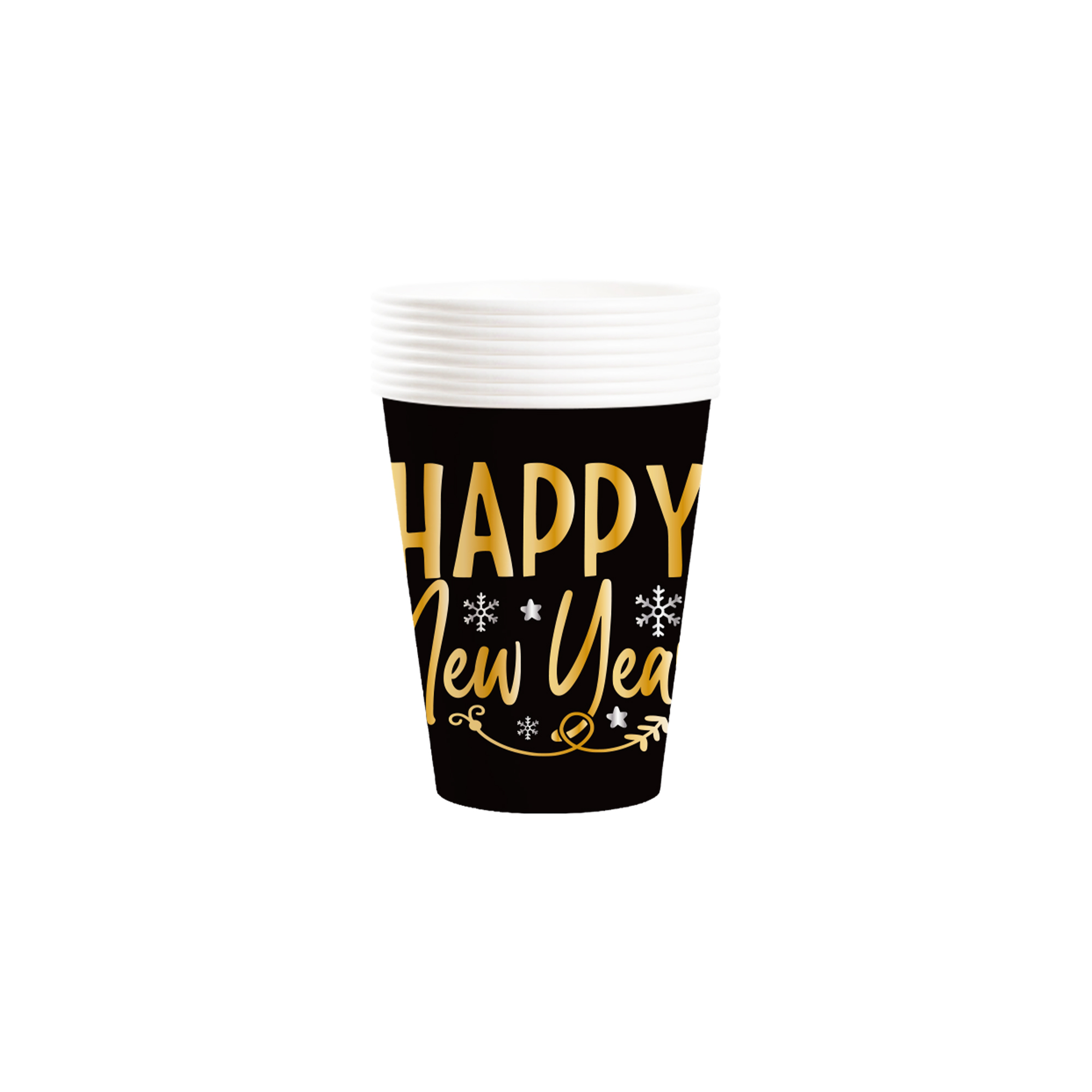 New Year Theme Black Background Happy New Year Letters 9oz Cup