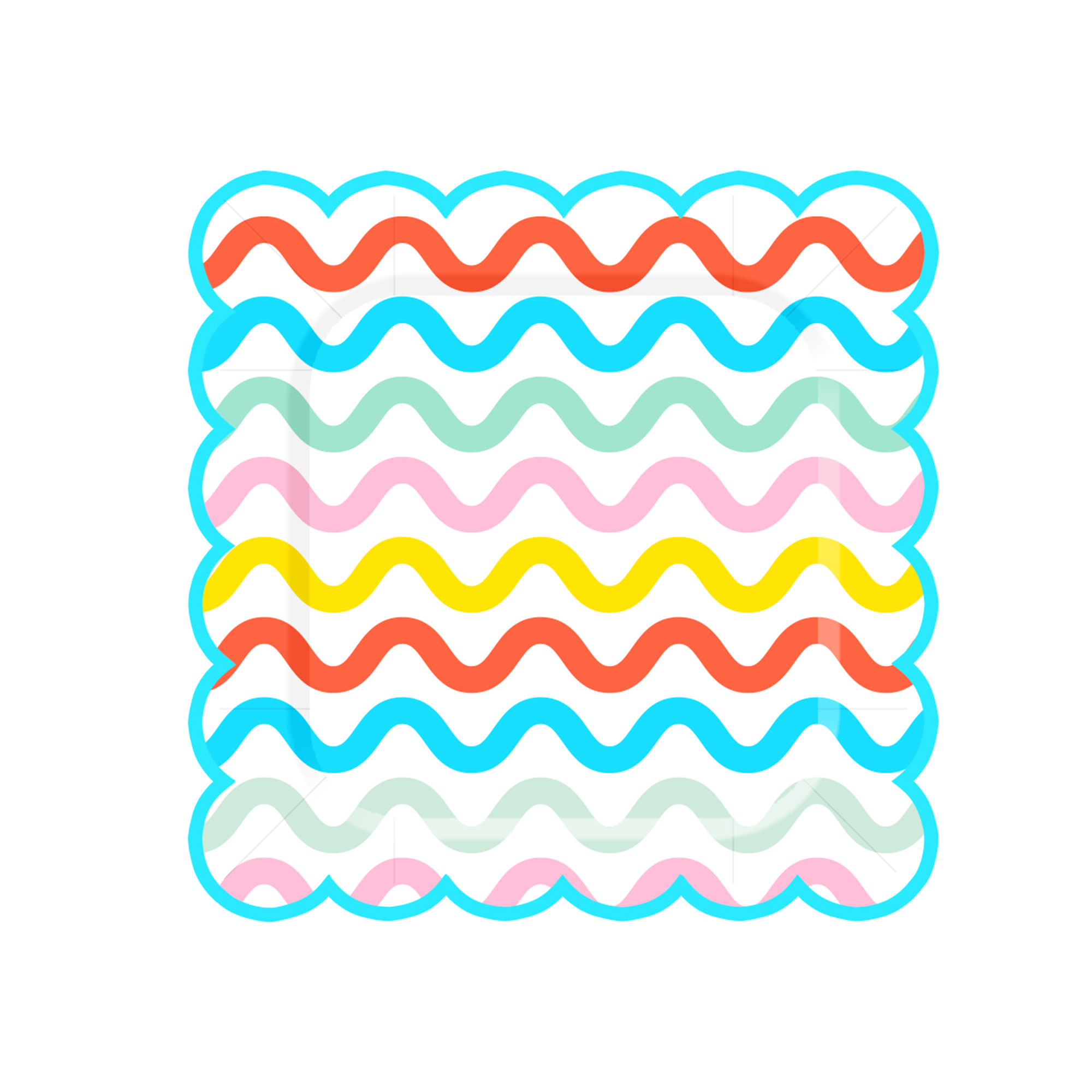 Animal Theme Striped Square Dinner Plate