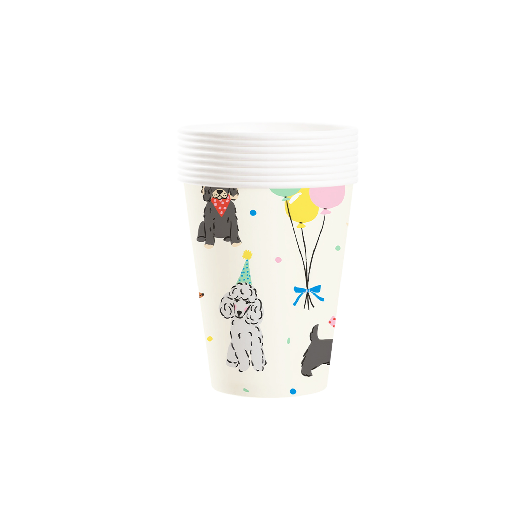 Animal Theme Beige with Dog and Balloon Paper Cup