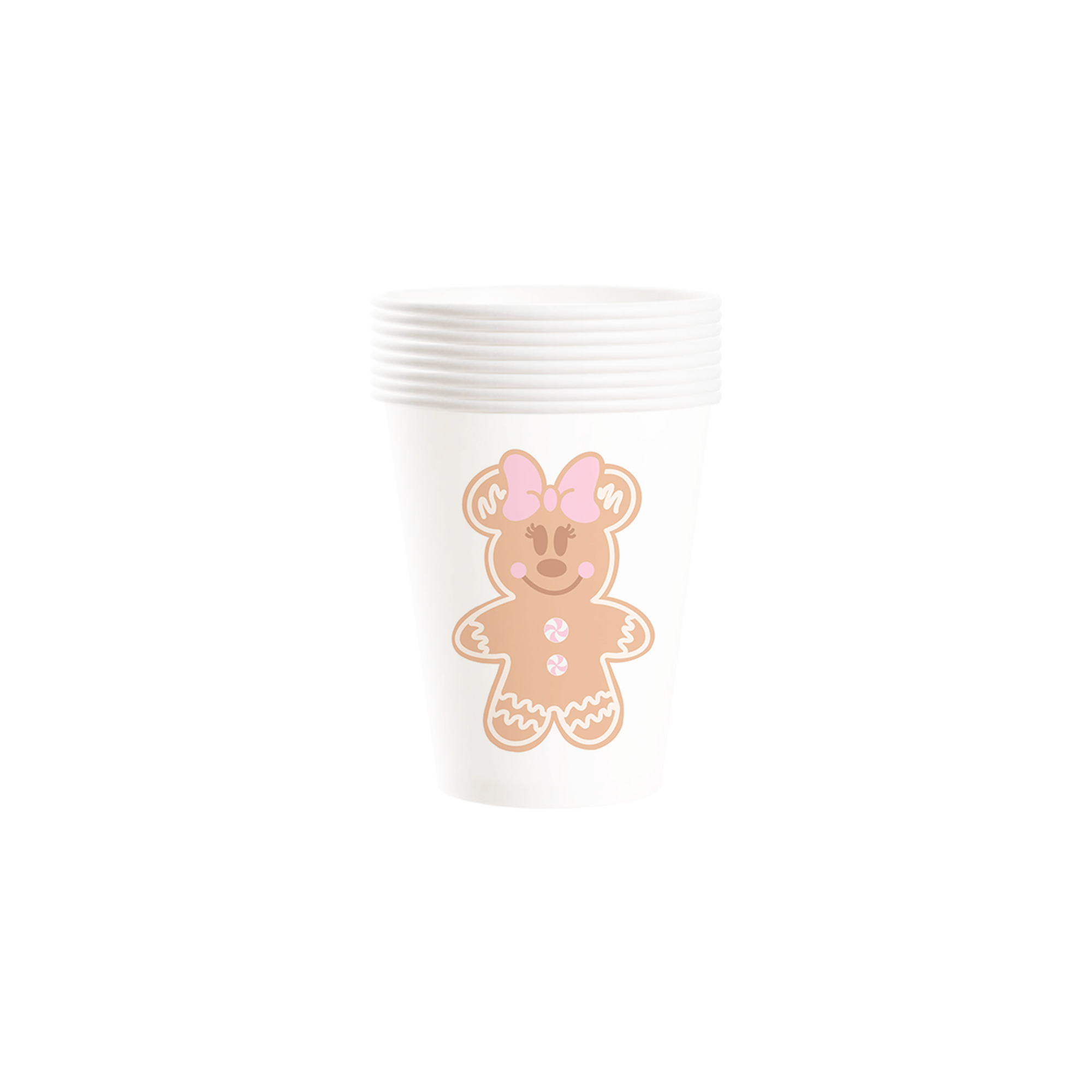 Christmas Theme White Background Gingerbread Man Pattern 9oz Cup