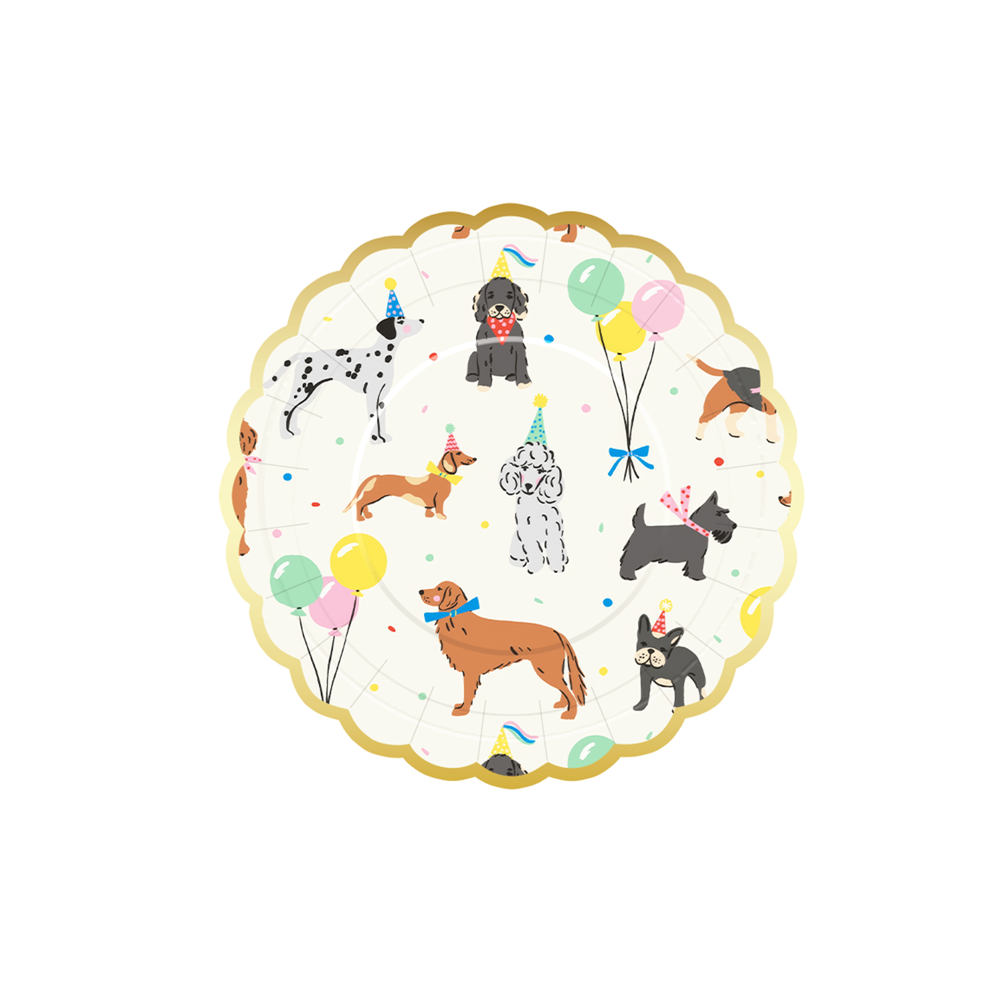 Animal Theme Lace Shape Dog and Balloon Dessert Plate