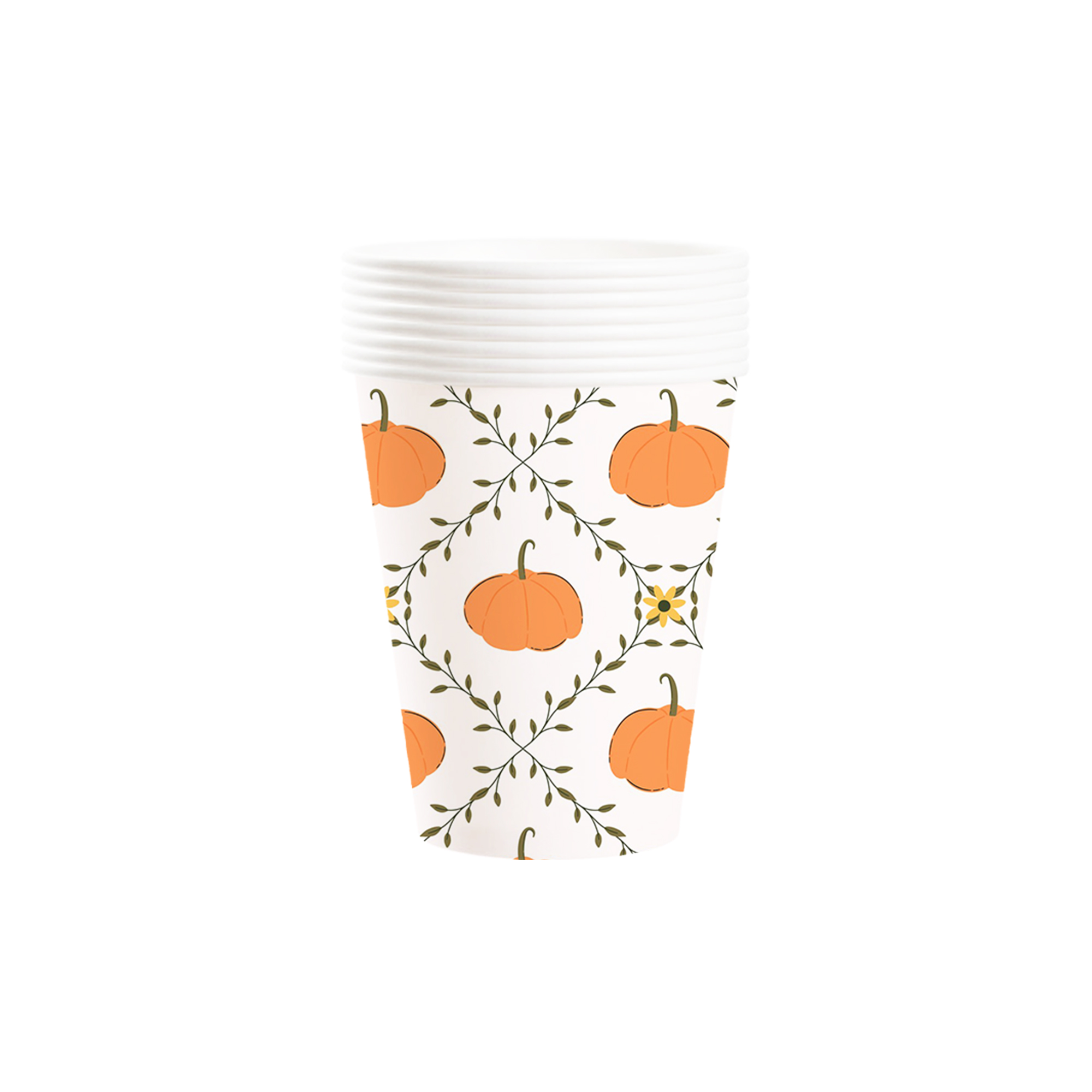 Halloween Theme White Background Pumpkin Pattern 9oz Cup