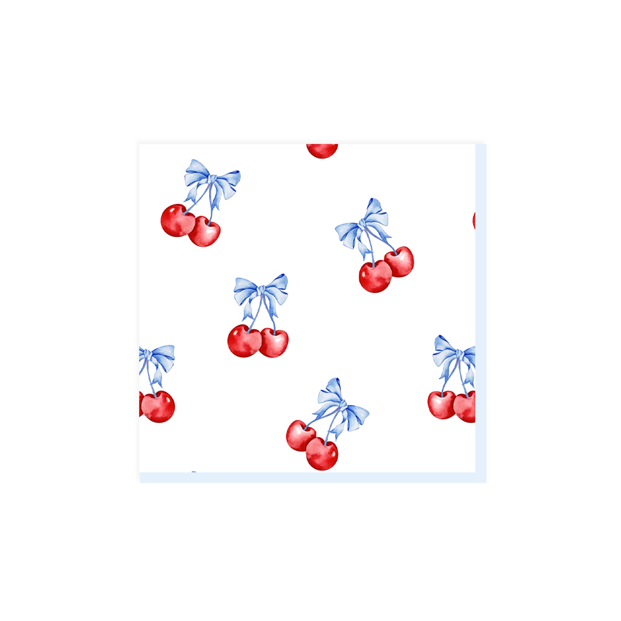 Fruit Theme Blue Bowknot Cherry Napkin