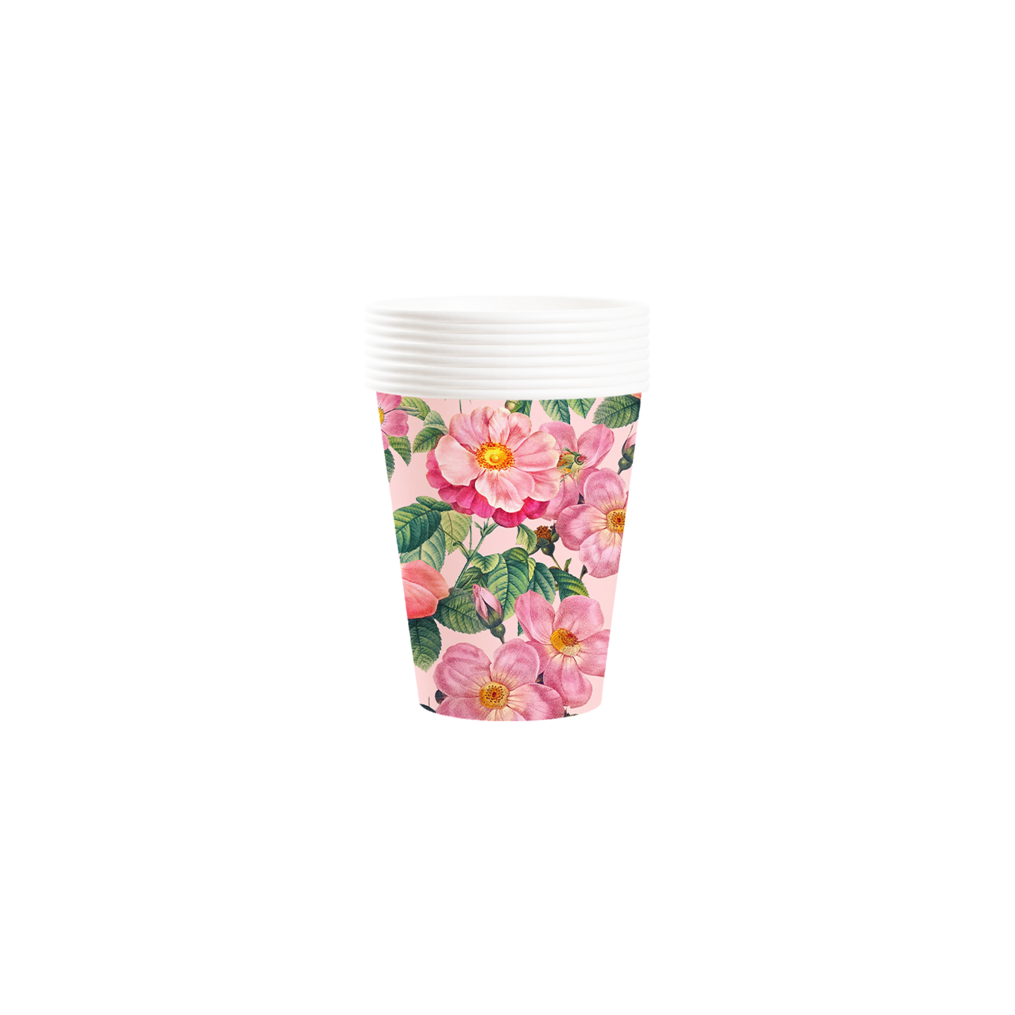 Floral Theme Pink Background Pink Flower Pattern 9oz Cup 