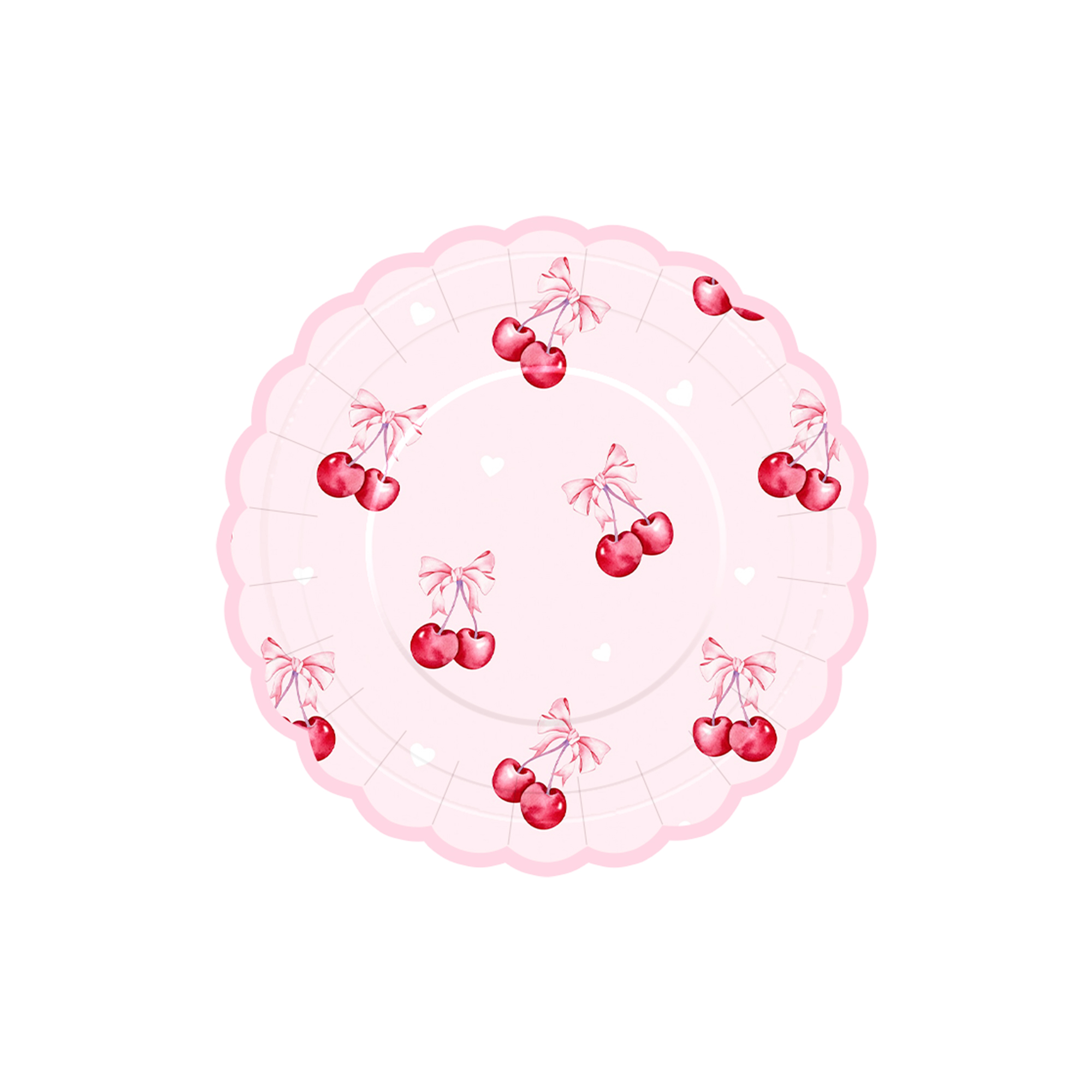Fruit Theme Pink Lace Shape Dessert Plate