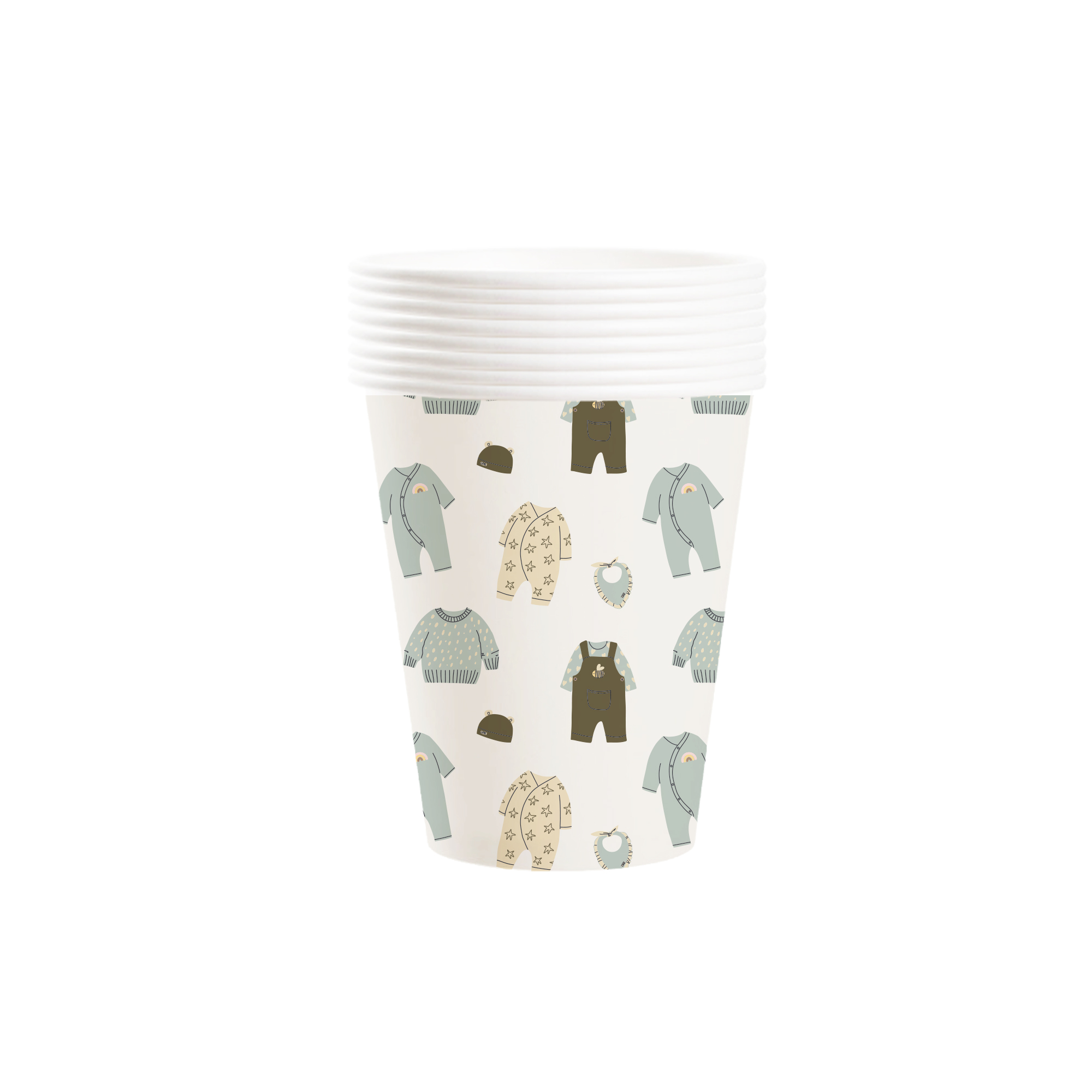 Baby Shower Theme Beige Background Green Baby T-shirt Pattern 9oz Cup