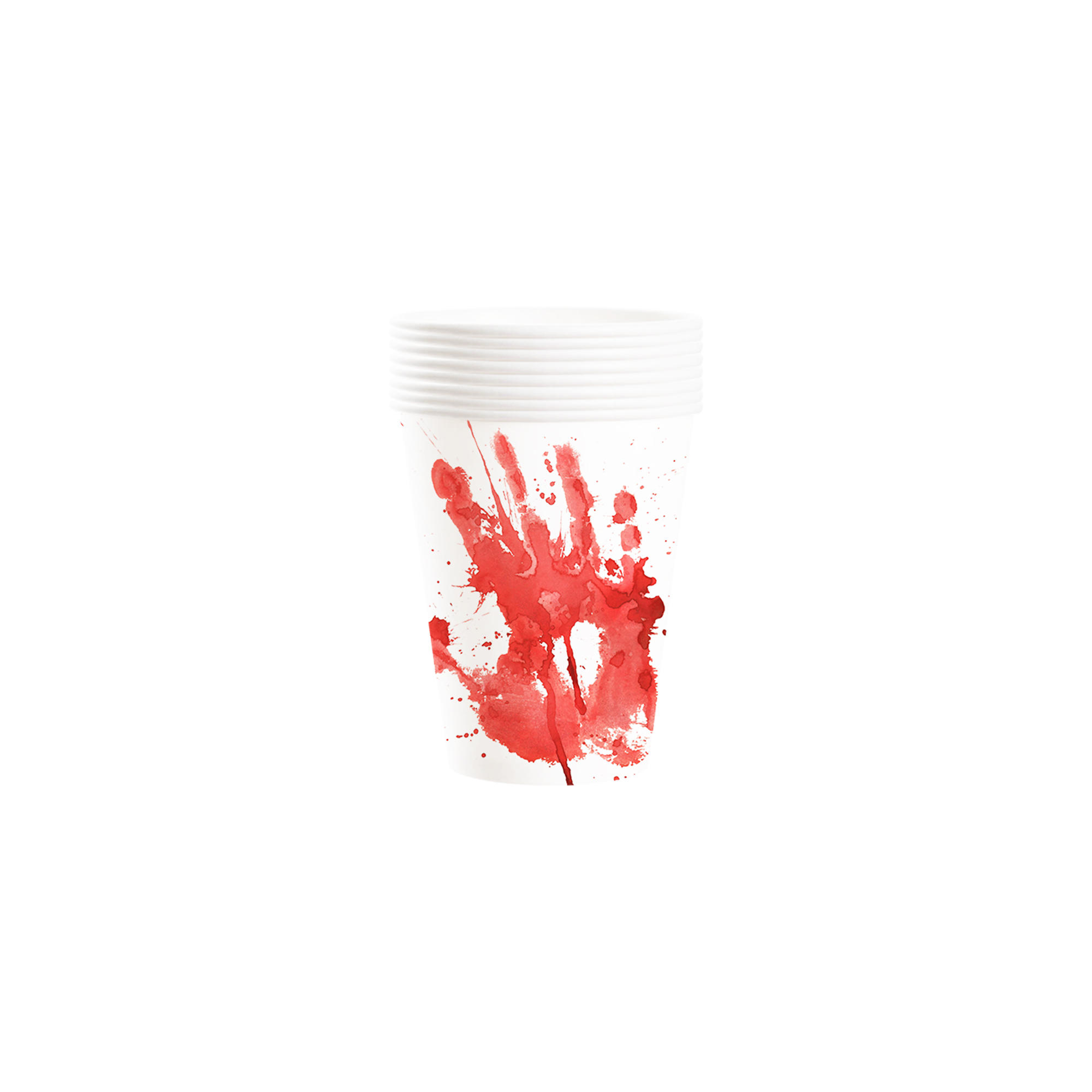 Halloween Theme White Background Blood Handprint Pattern 9oz Cup