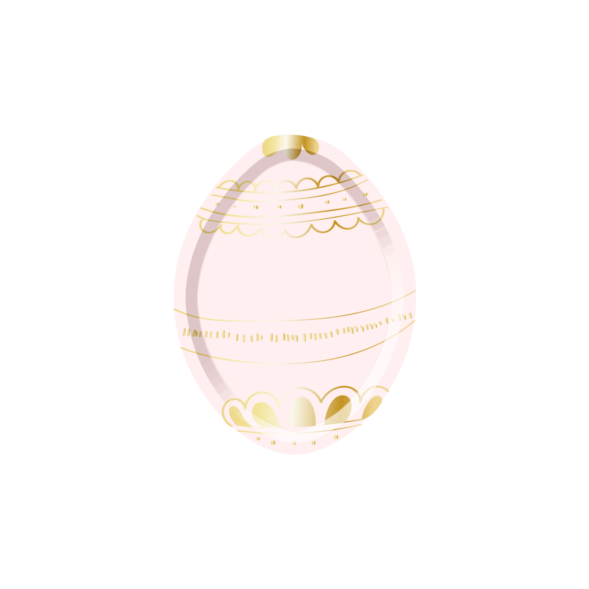 Easter Theme Pink Egg Shape Dessert Plate