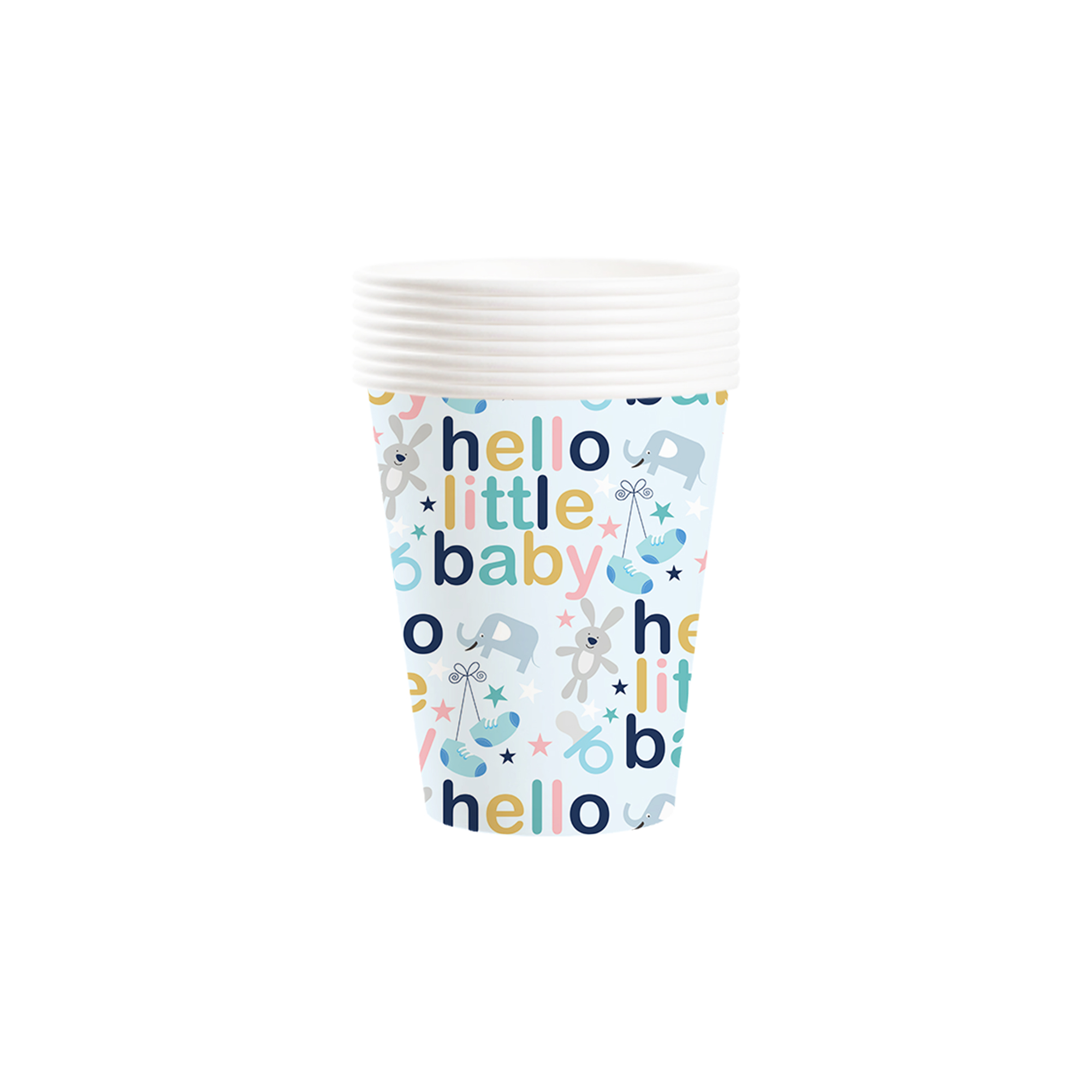 Baby Shower Theme Light Blue Background Color Letter Pattern 9oz Cup