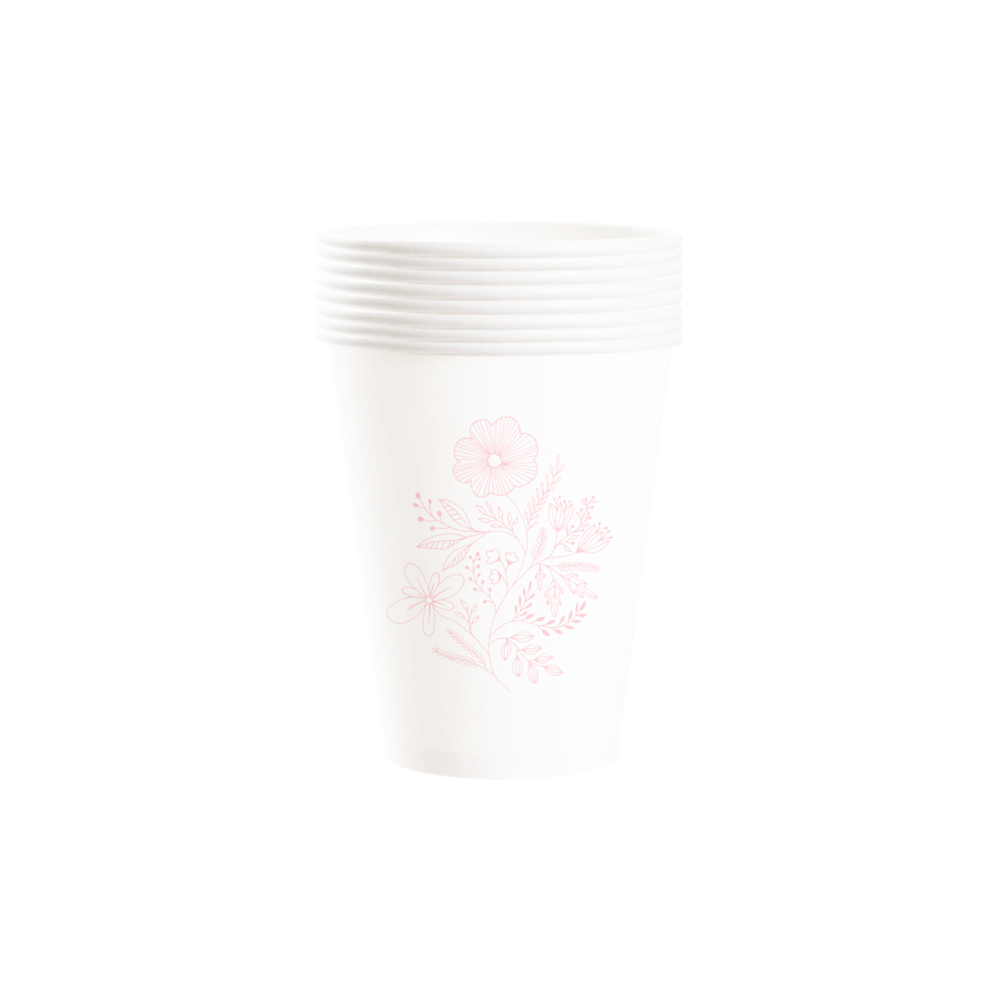 Floral Theme Pink Flower Paper Cup