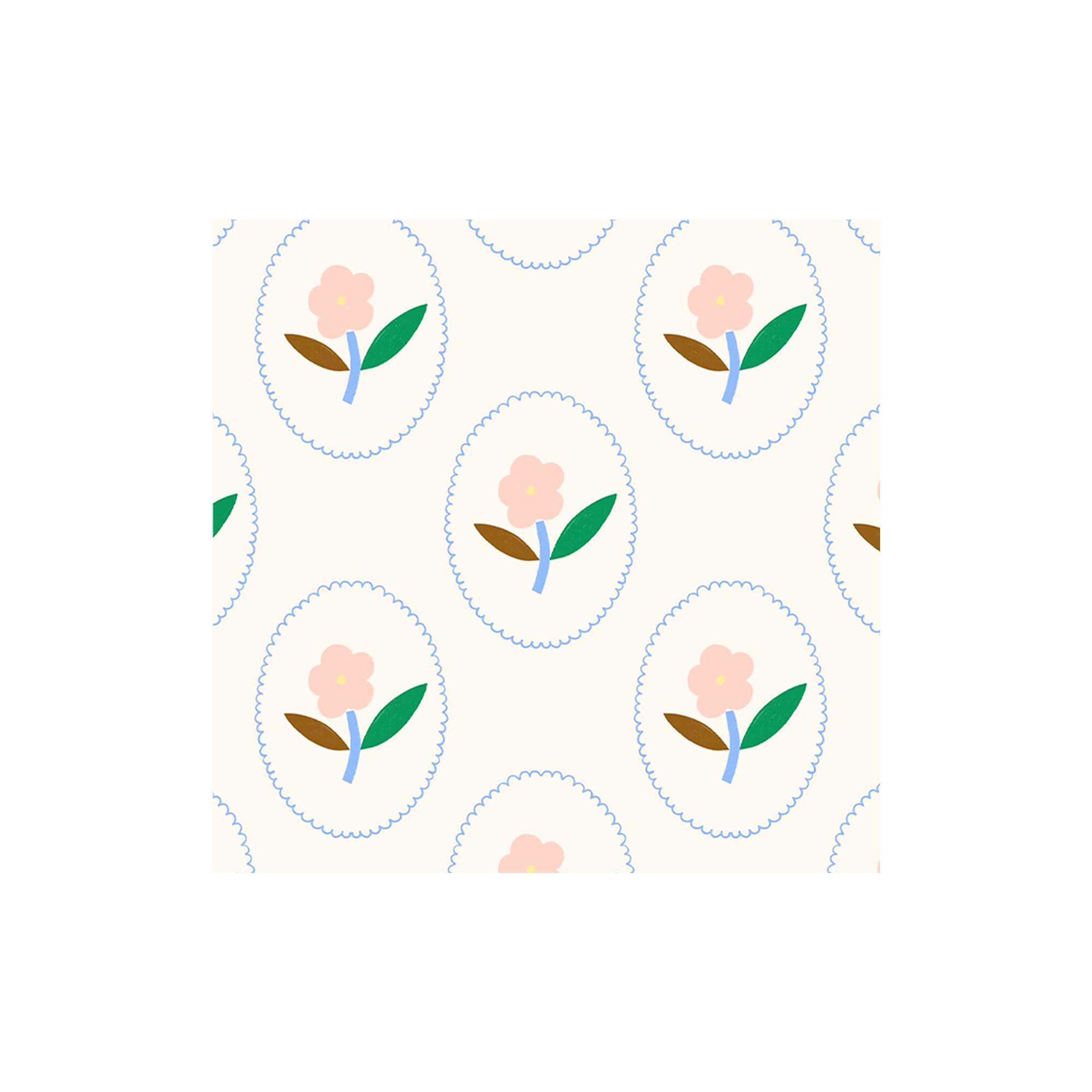 Floral Theme Beige with Flower Napkin