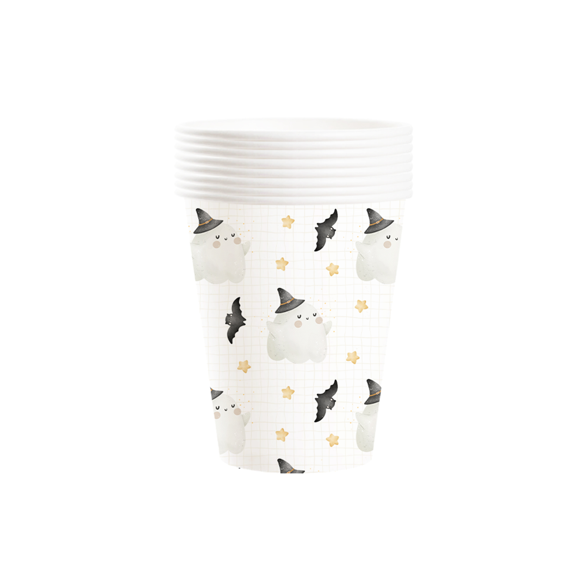 Halloween Theme White Background Cute Ghost Pattern 9oz Cup