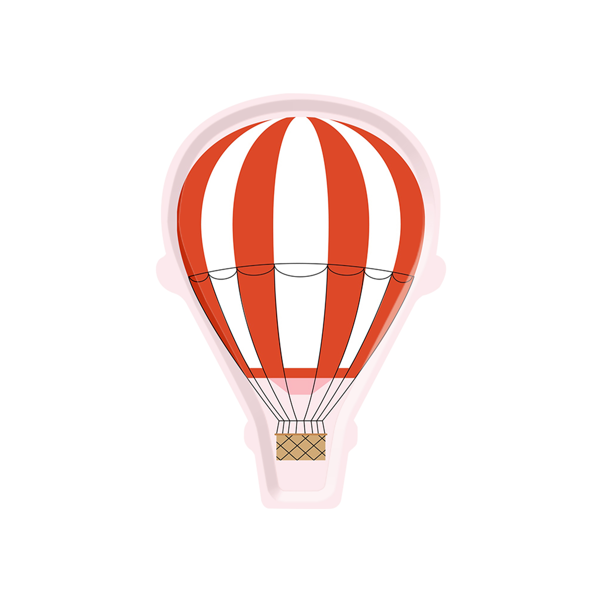 Kid Theme Hot Air Balloon Shape Die Cut Line Plate