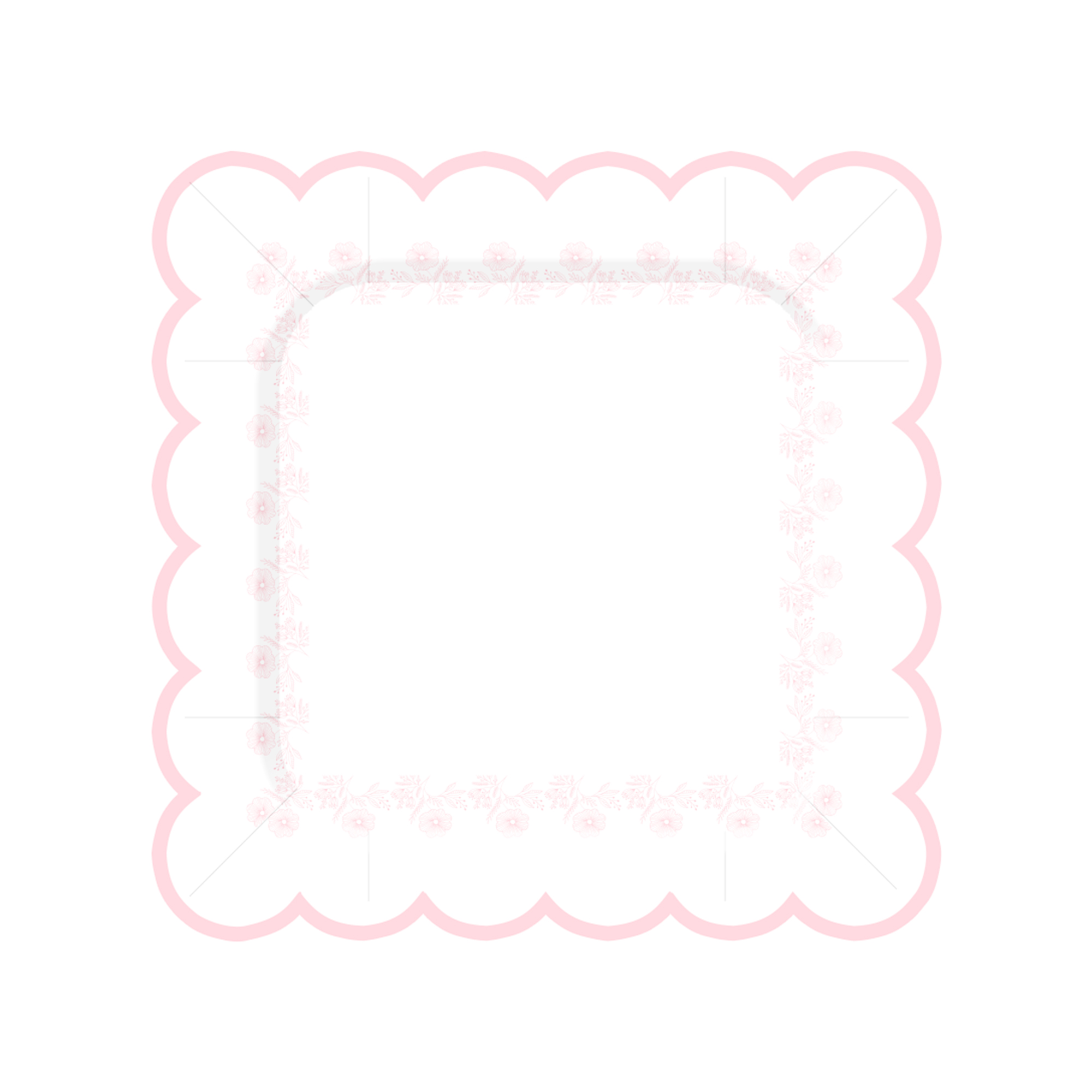 Floral Theme Square Lace Shape Dinner Plate