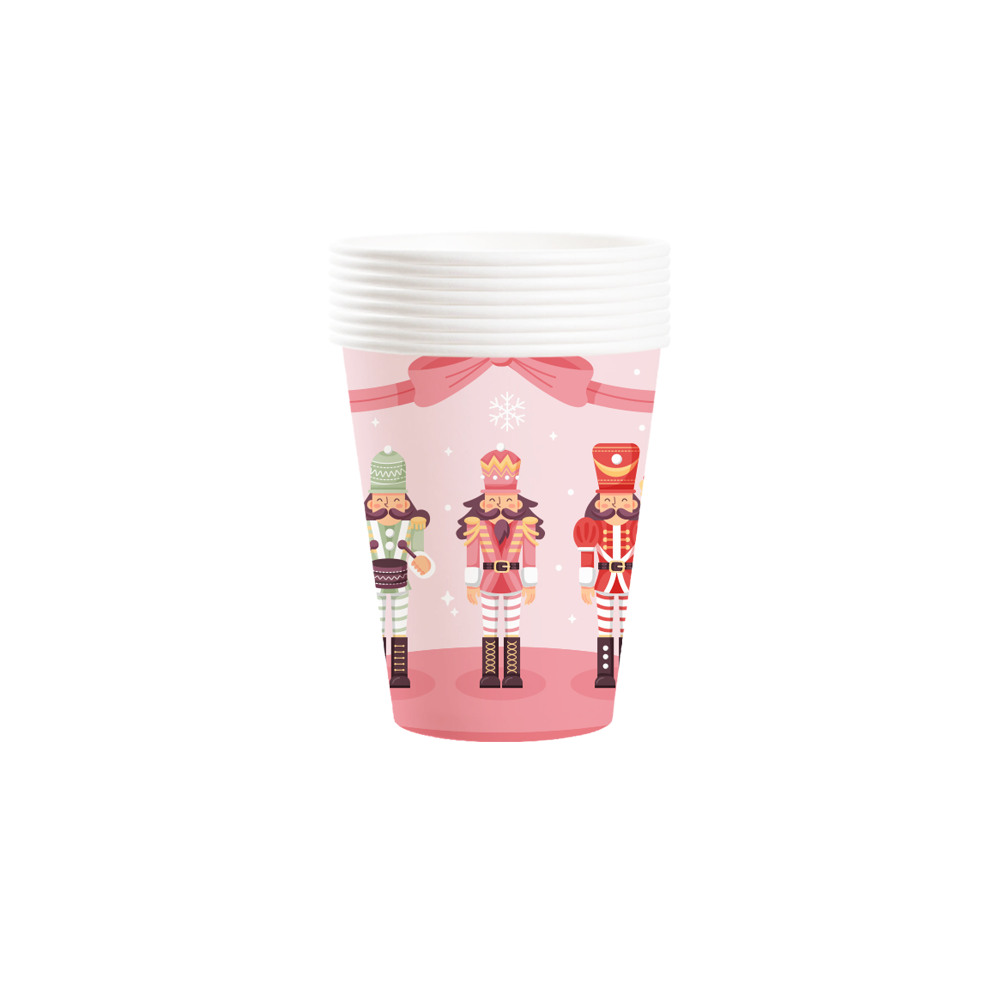 Christmas Theme Light Pink Background Nutcracker Pattern 9oz Cup