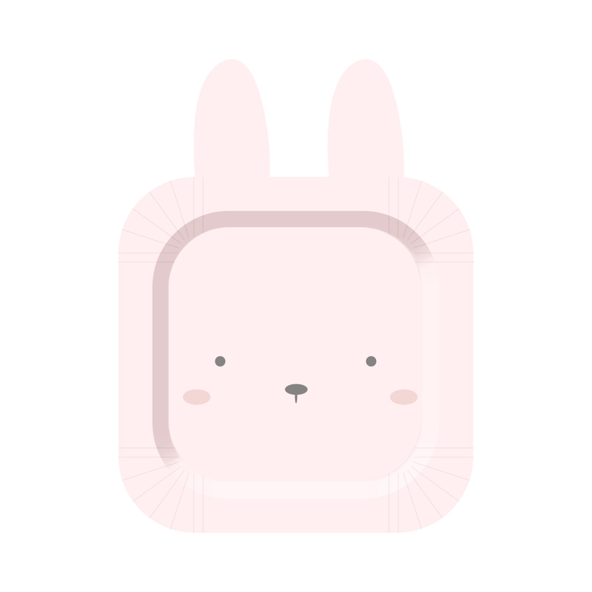 Easter Theme Pink Rabbit Shape Dinner Plate