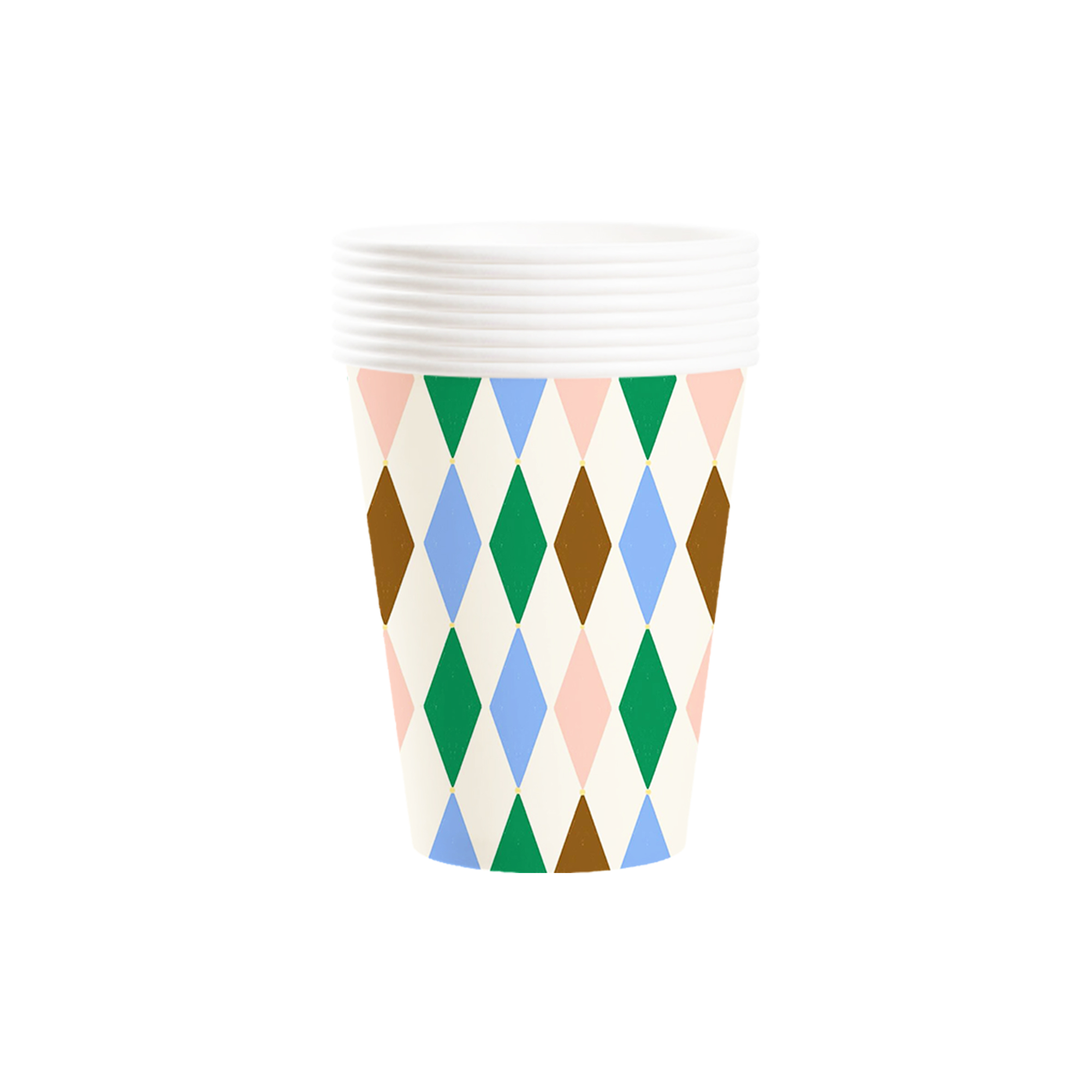 Floral Theme Diamond Pattern Paper Cup