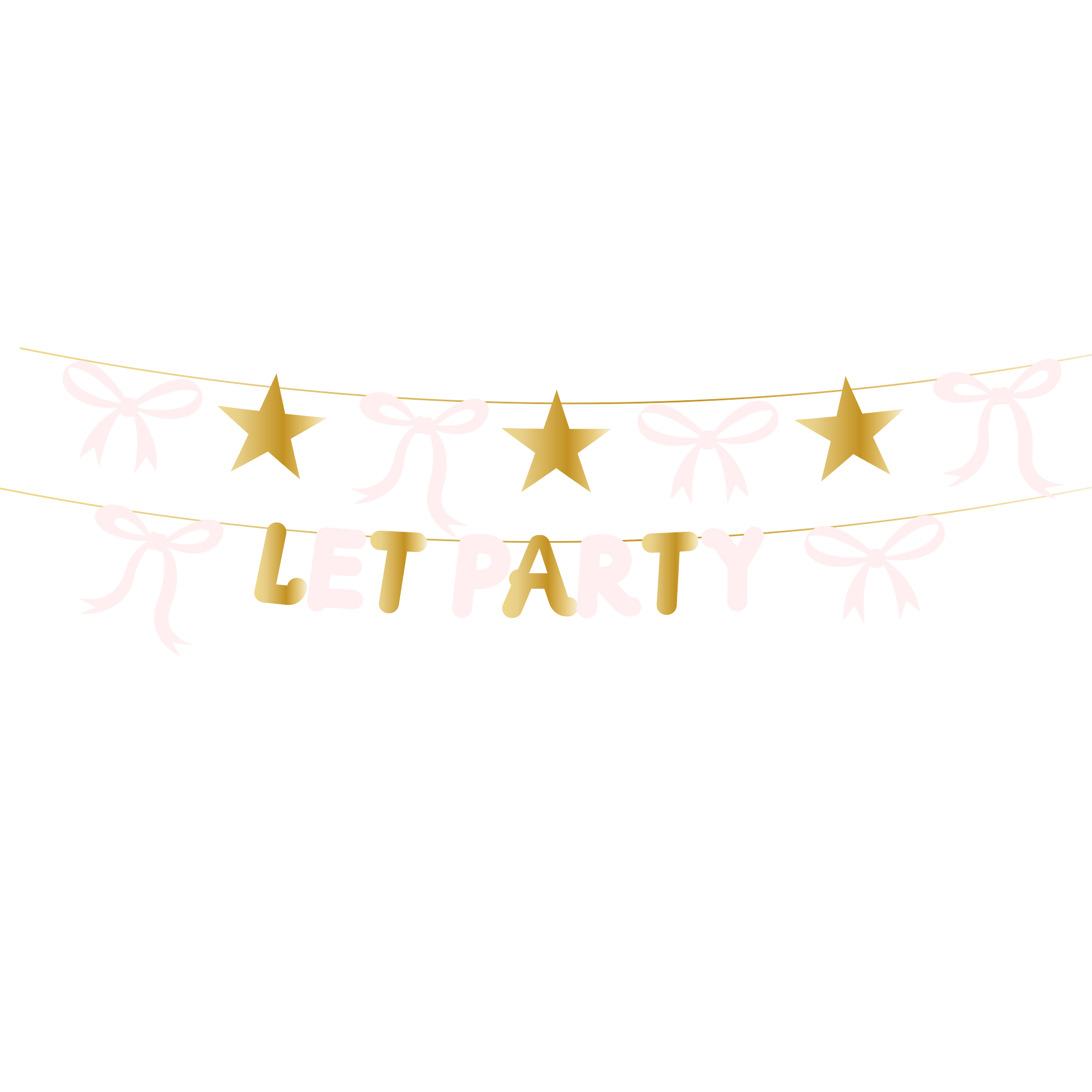 Easter Theme Bowknot and Star Let's Party Paper banner