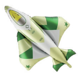 Children Theme Green Plane Foil Balloon