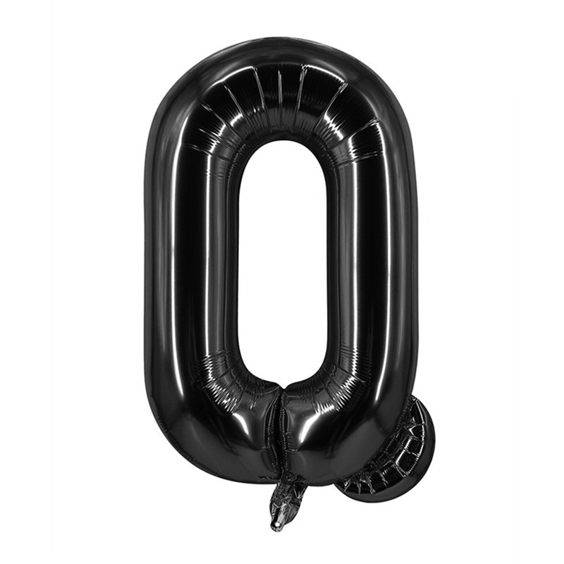 32 inch Black Letter Q Foil Balloon