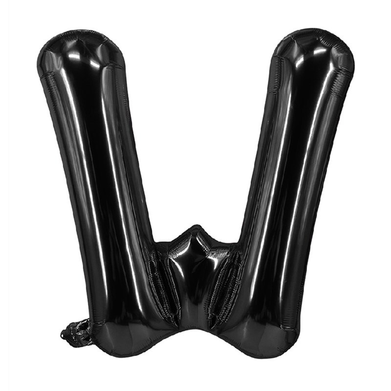 32 inch Black Letter W Foil Balloon