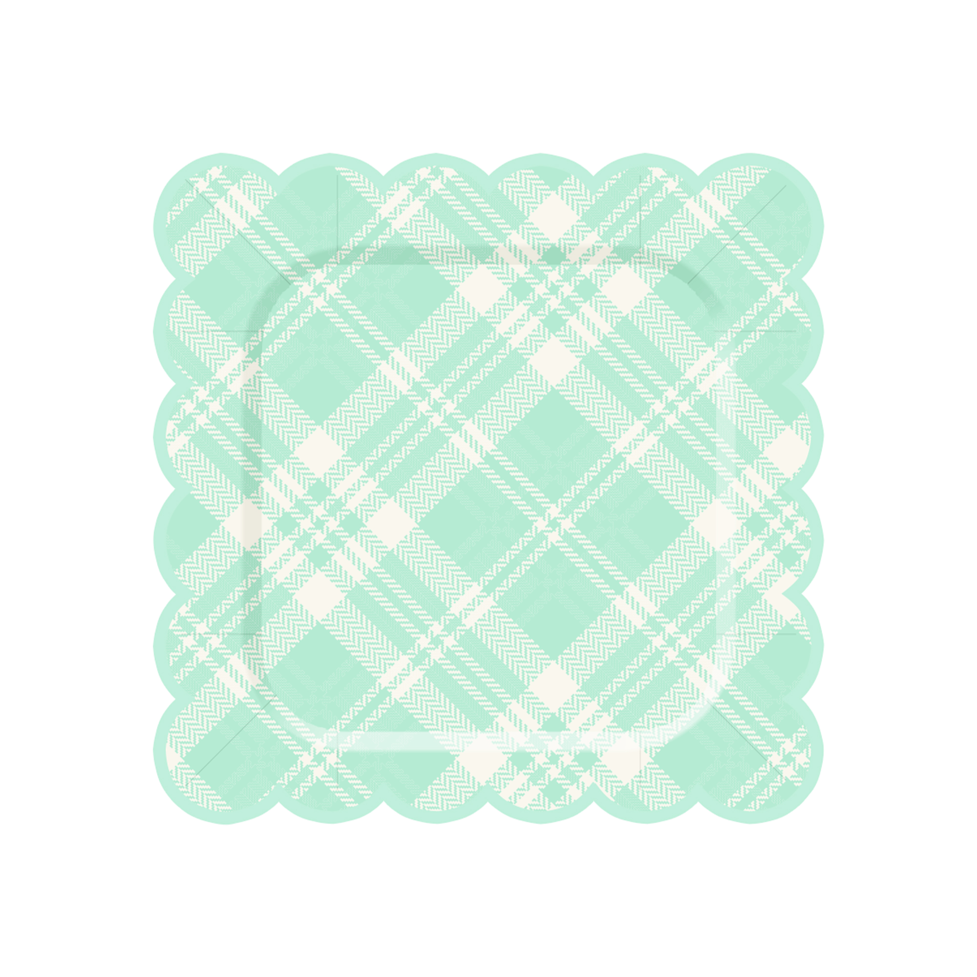 Flower Theme Square Shape Diagonal Stripes Dinner Plate