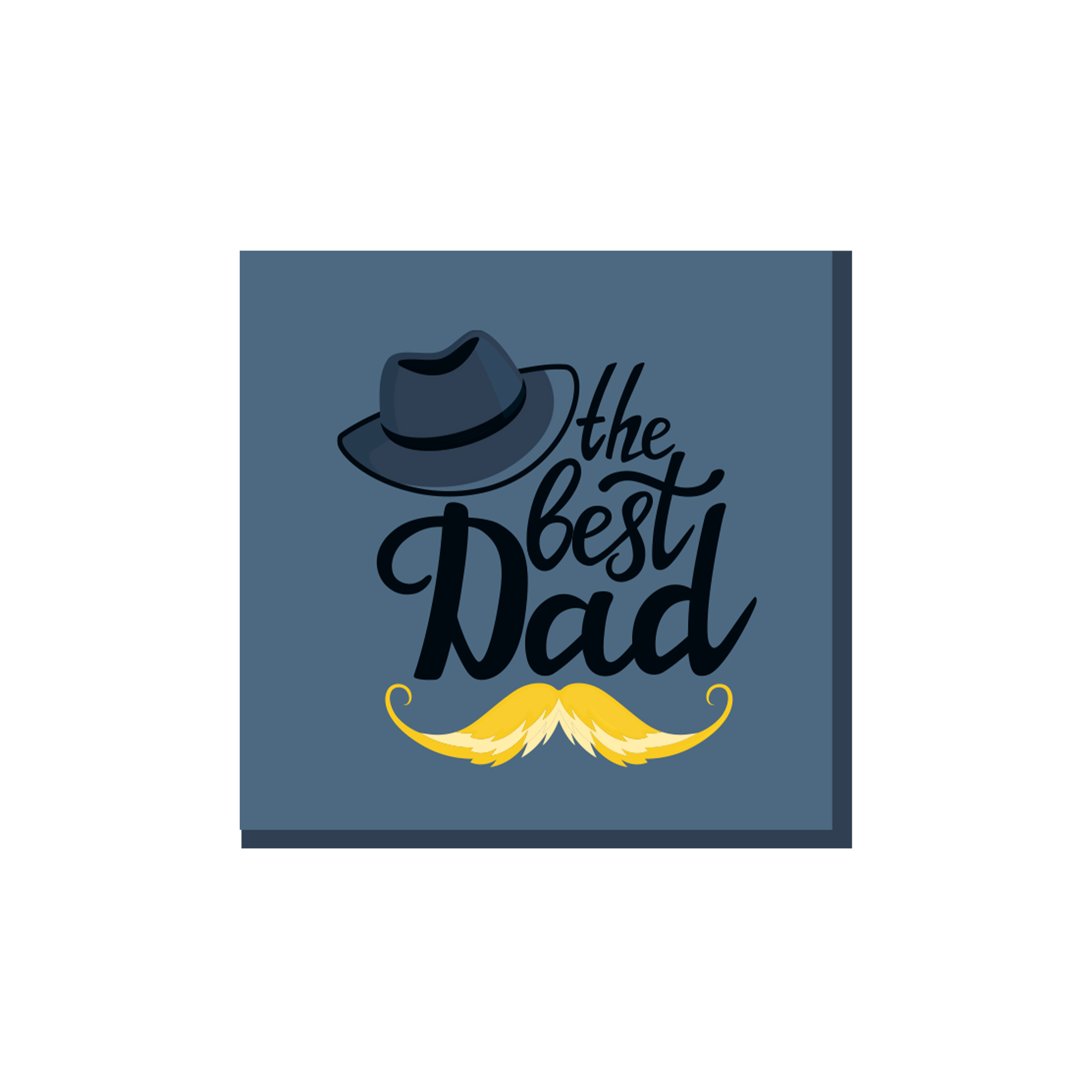 Father's Day Theme Black Background Beard&Hat Pattern Napkin