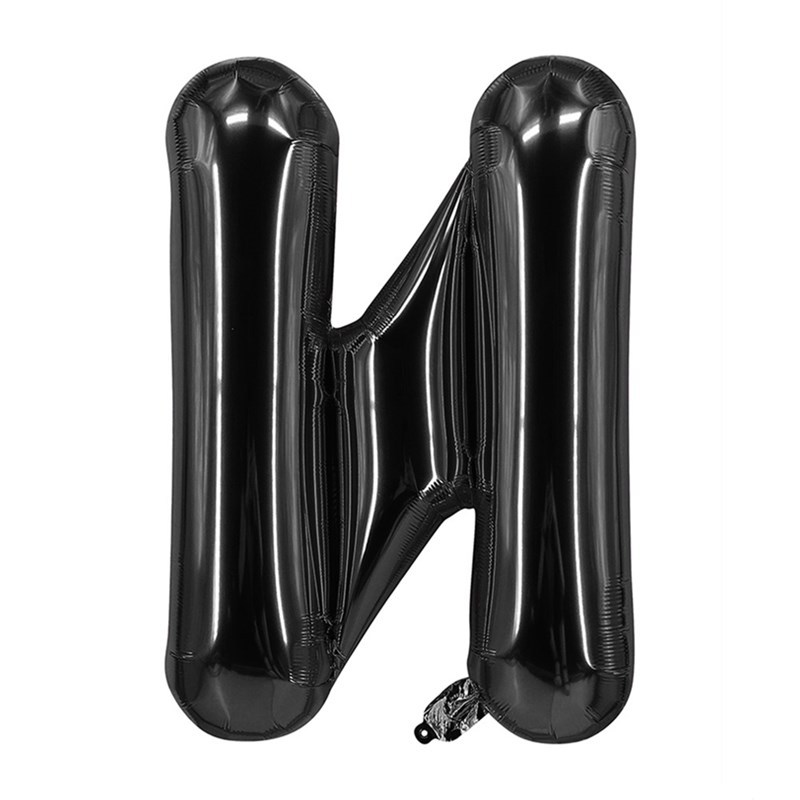 32 inch Black Letter N Foil Balloon