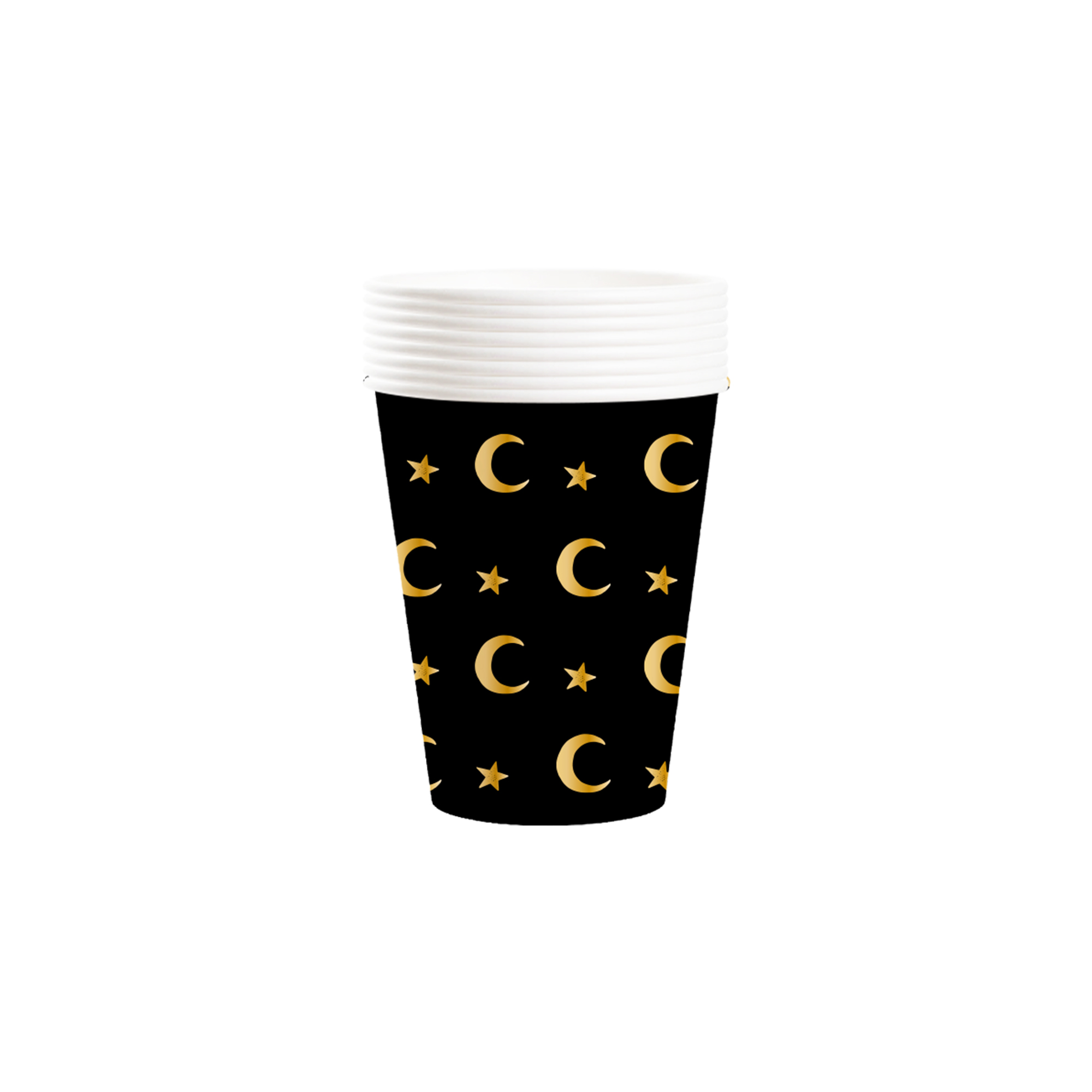 Eid Theme Black Background Gold Moon Pattern 9oz Cup