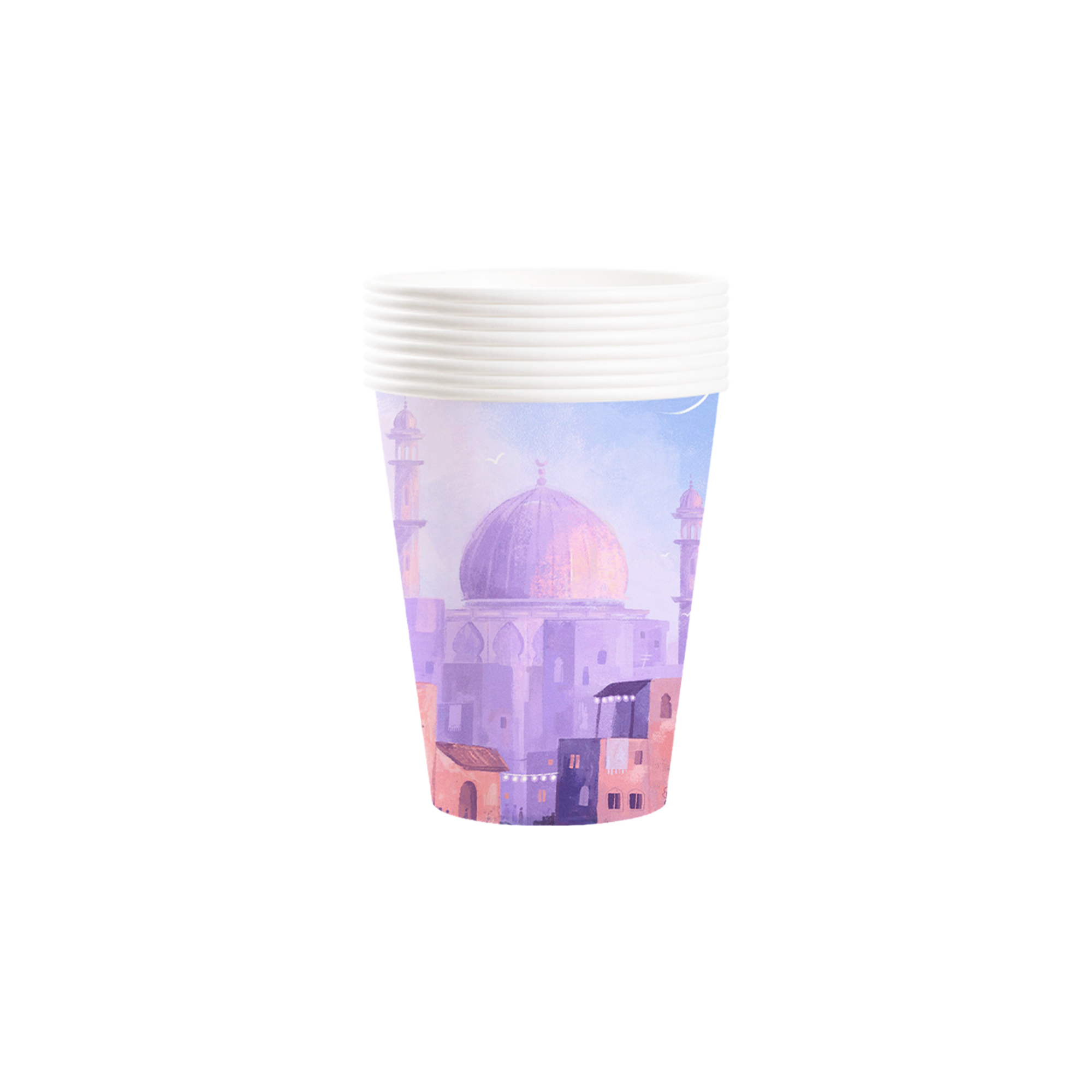 Eid Theme Purple Background Mosque Pattern 9oz Cup