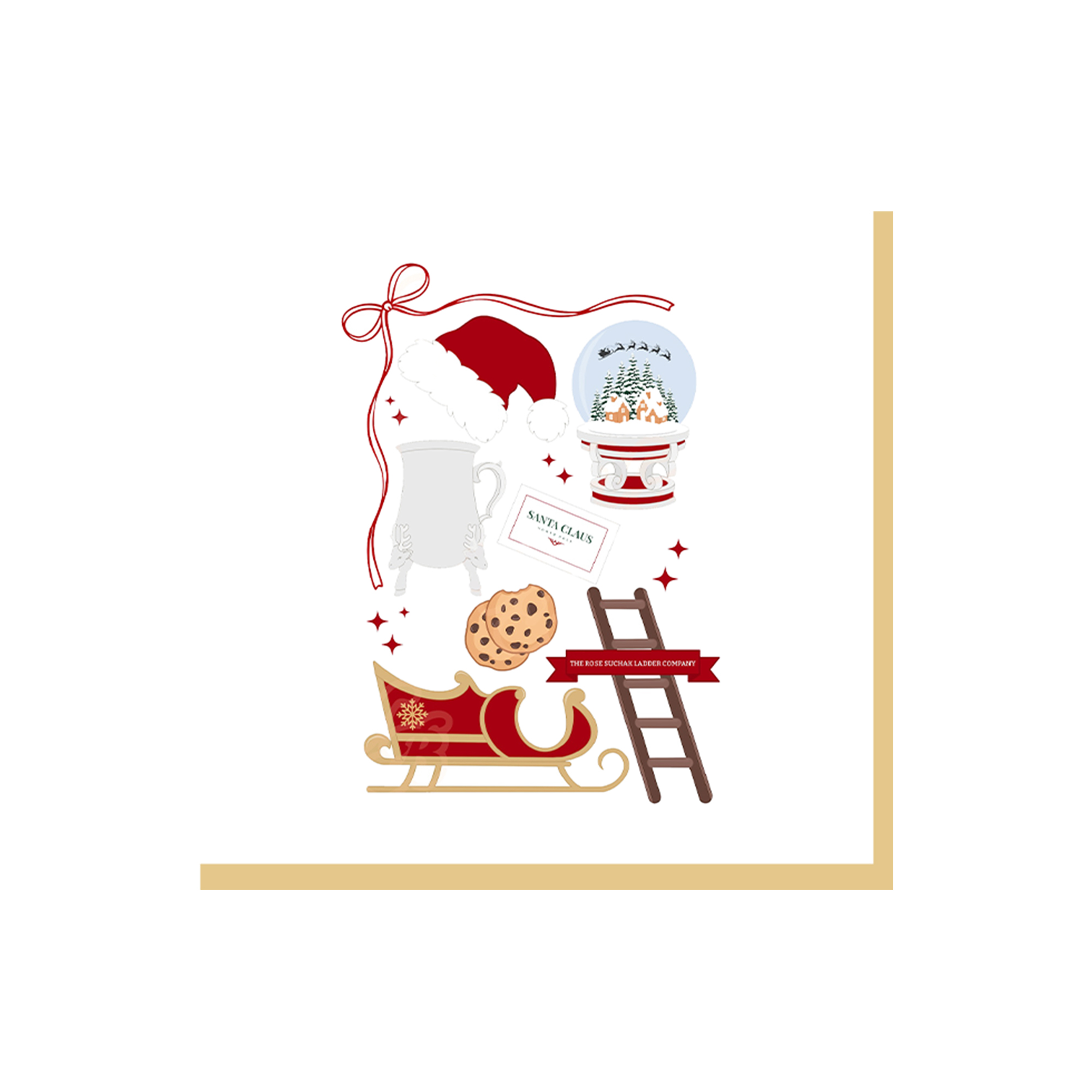 Christmas Theme White Background Gift Pattern Napkin