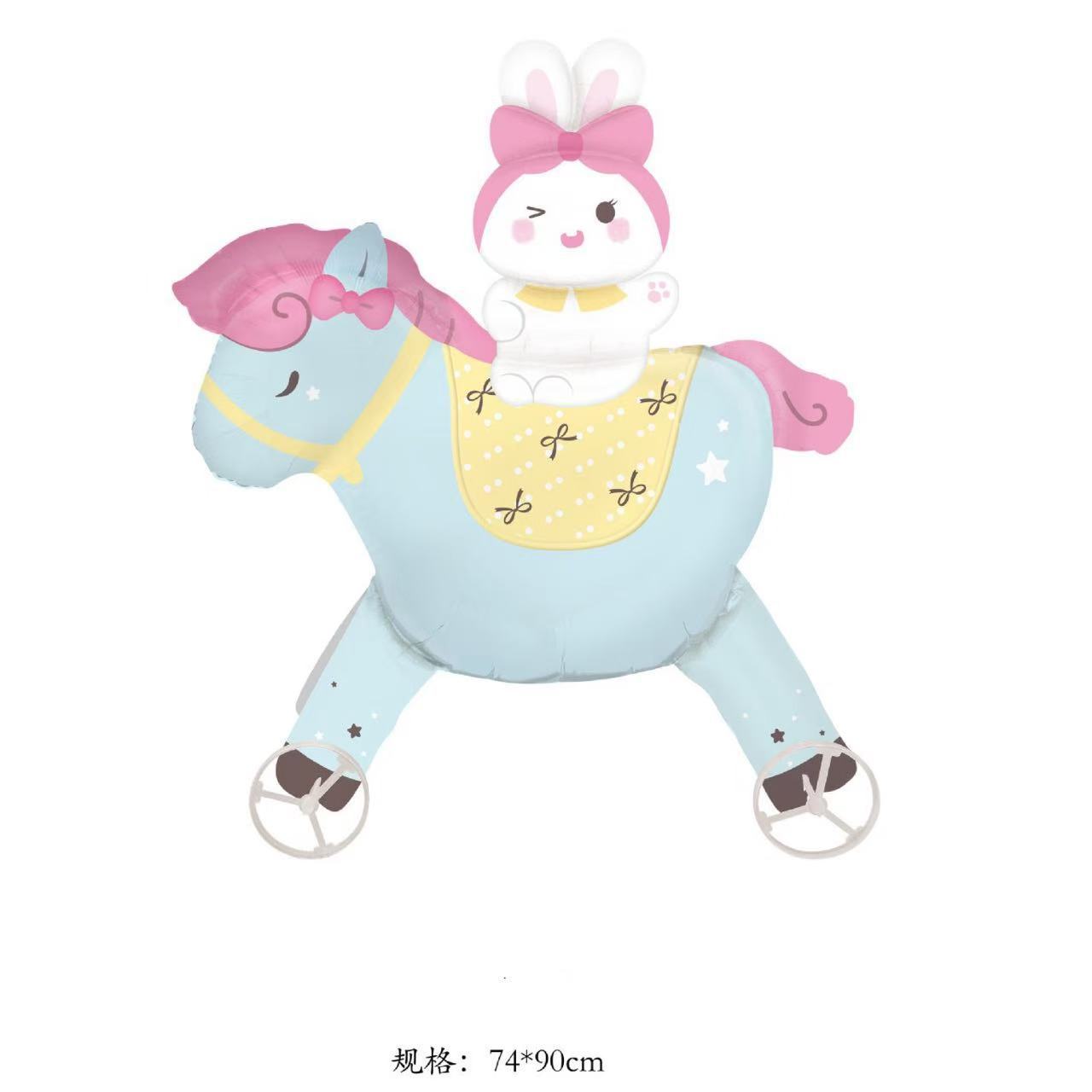 Animal Series Wheel Series horse and rabbit Shape Aluminum Film Balloon