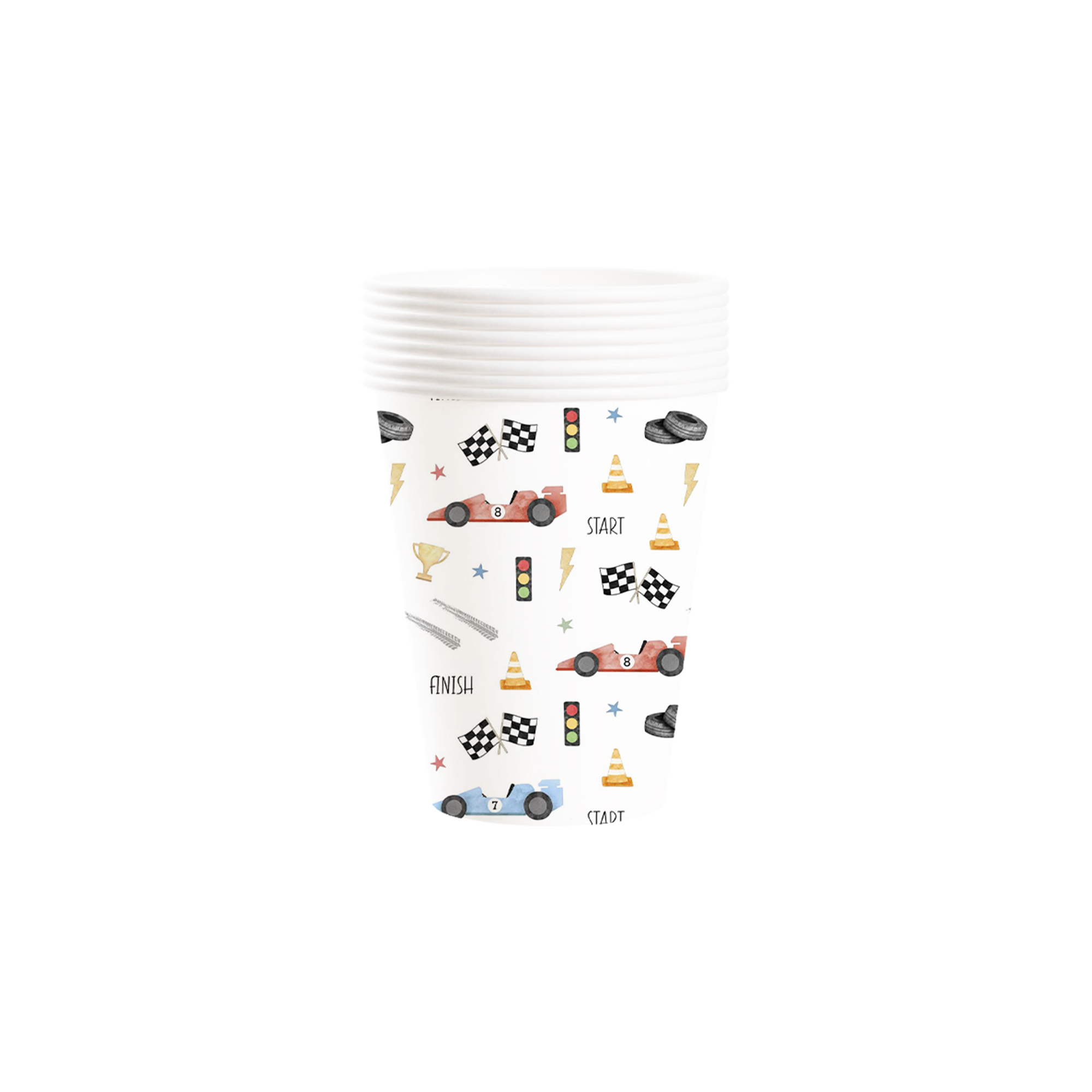 Car Theme with Race Car Paper Cup