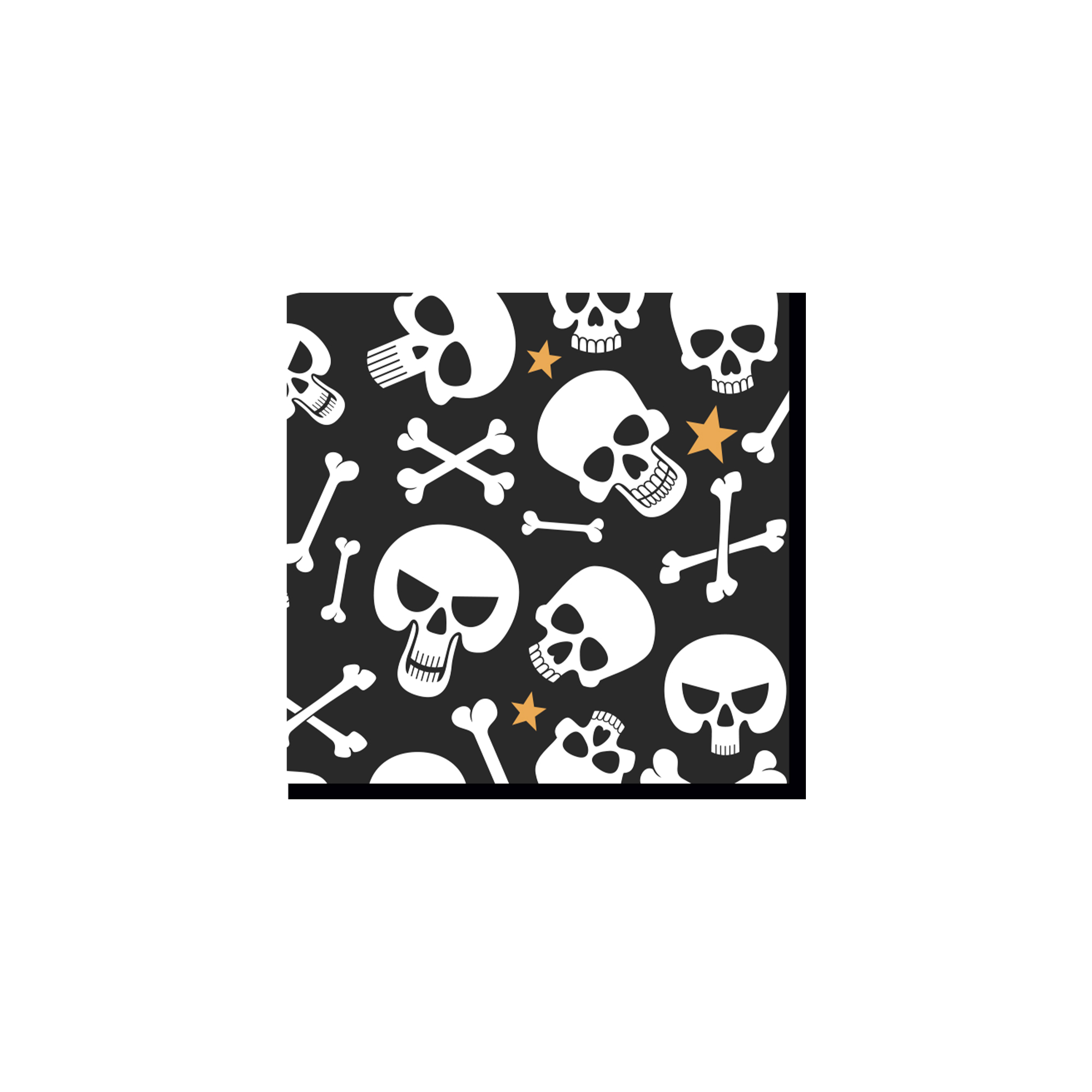 Halloween Theme Black Background Skull Pattern Napkin