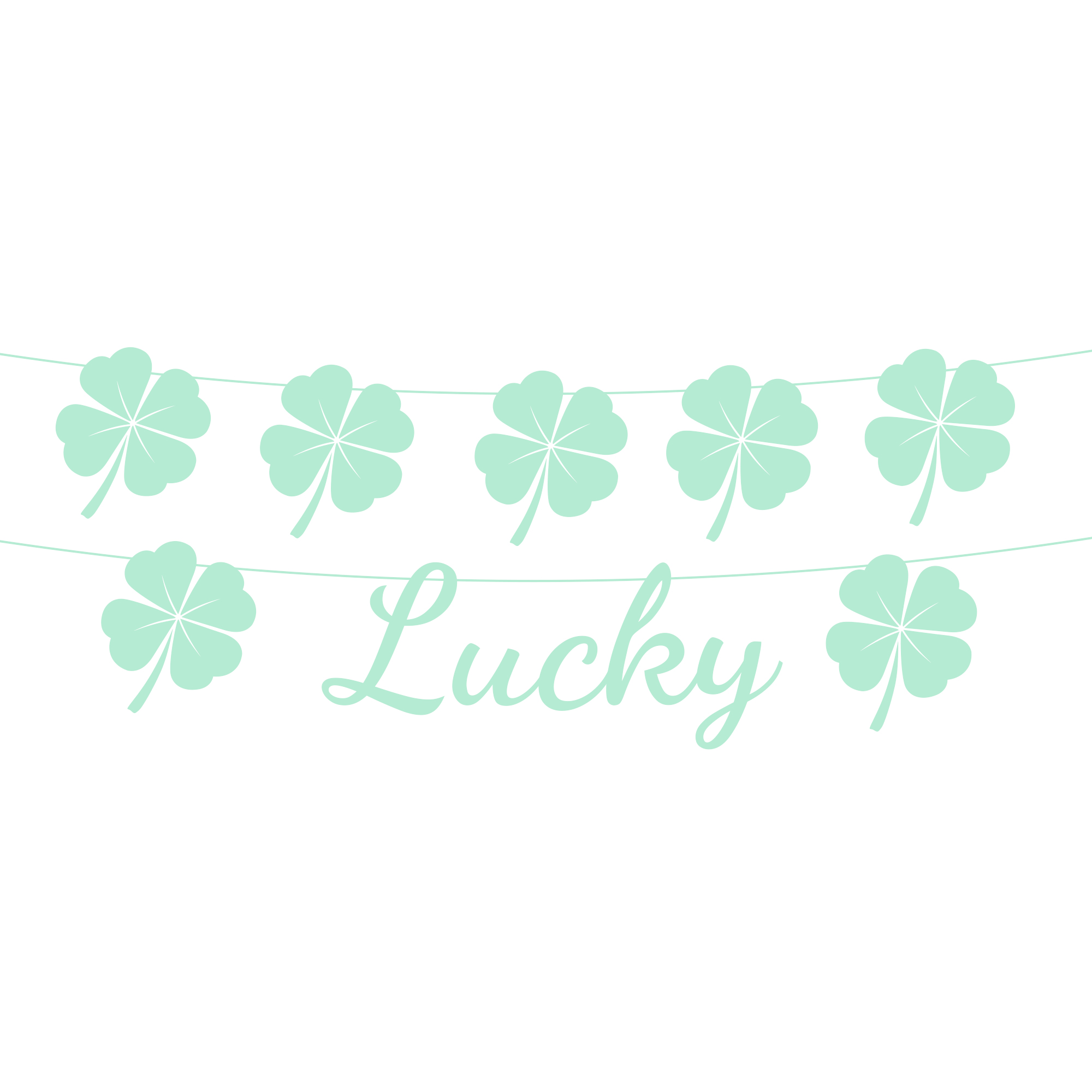 Flower Theme Four-leaf Clover Lucky Paper Banner