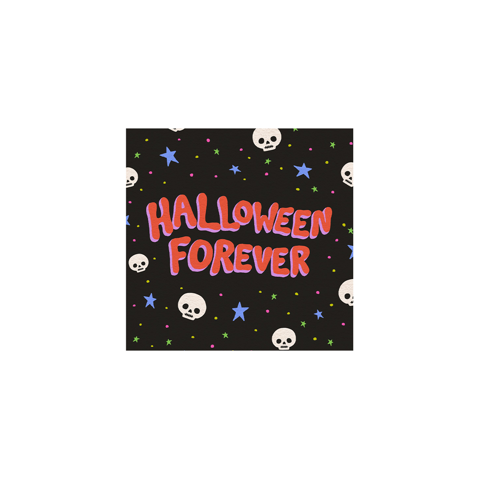 Halloween Theme Black Background Skull&Star Pattern Napkin