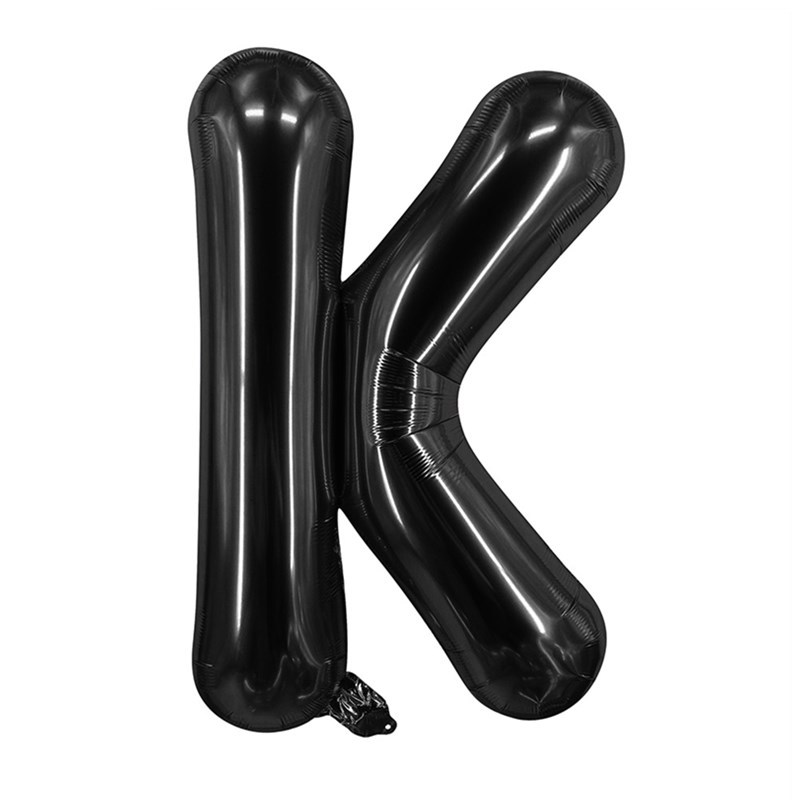 32 inch Black Letter K Foil Balloon