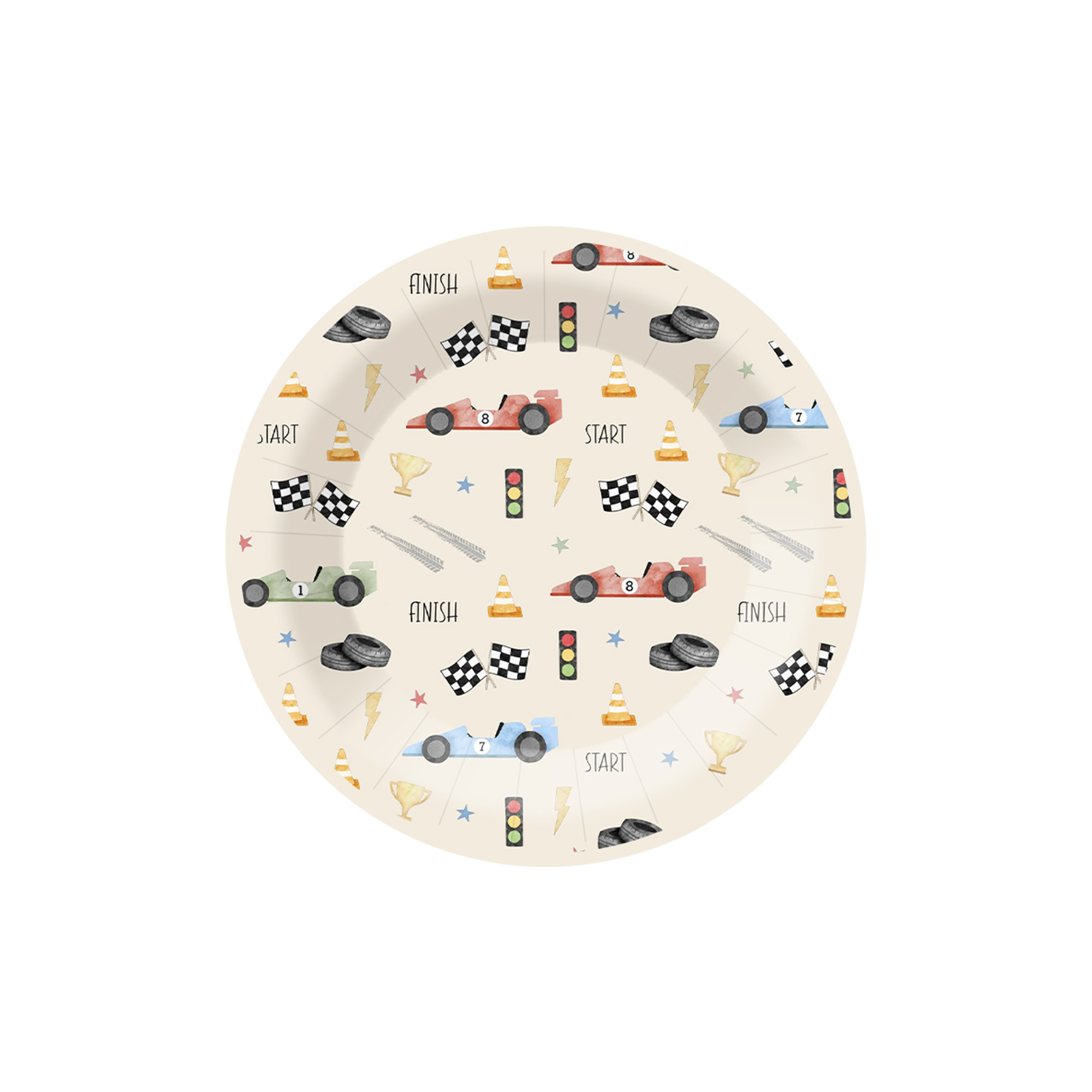 Car Theme Round Shape Dessert Plate