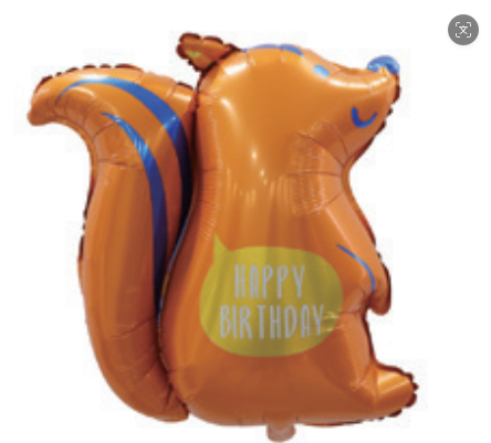Children Theme Birthday Squirrel Foil Balloon