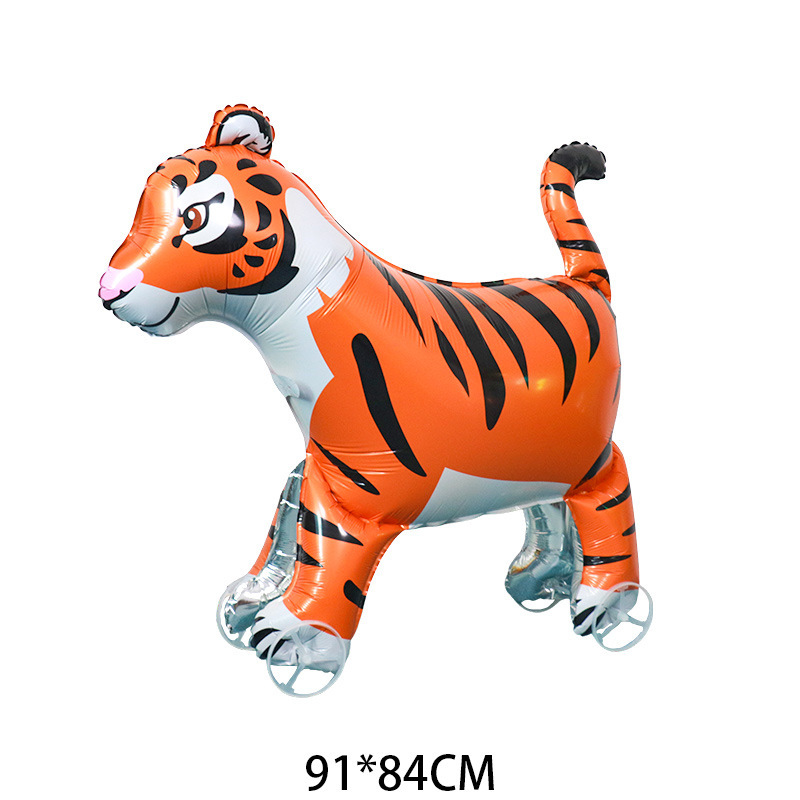Animal Series Wheel Series Tiger Shape Aluminum Film Balloon