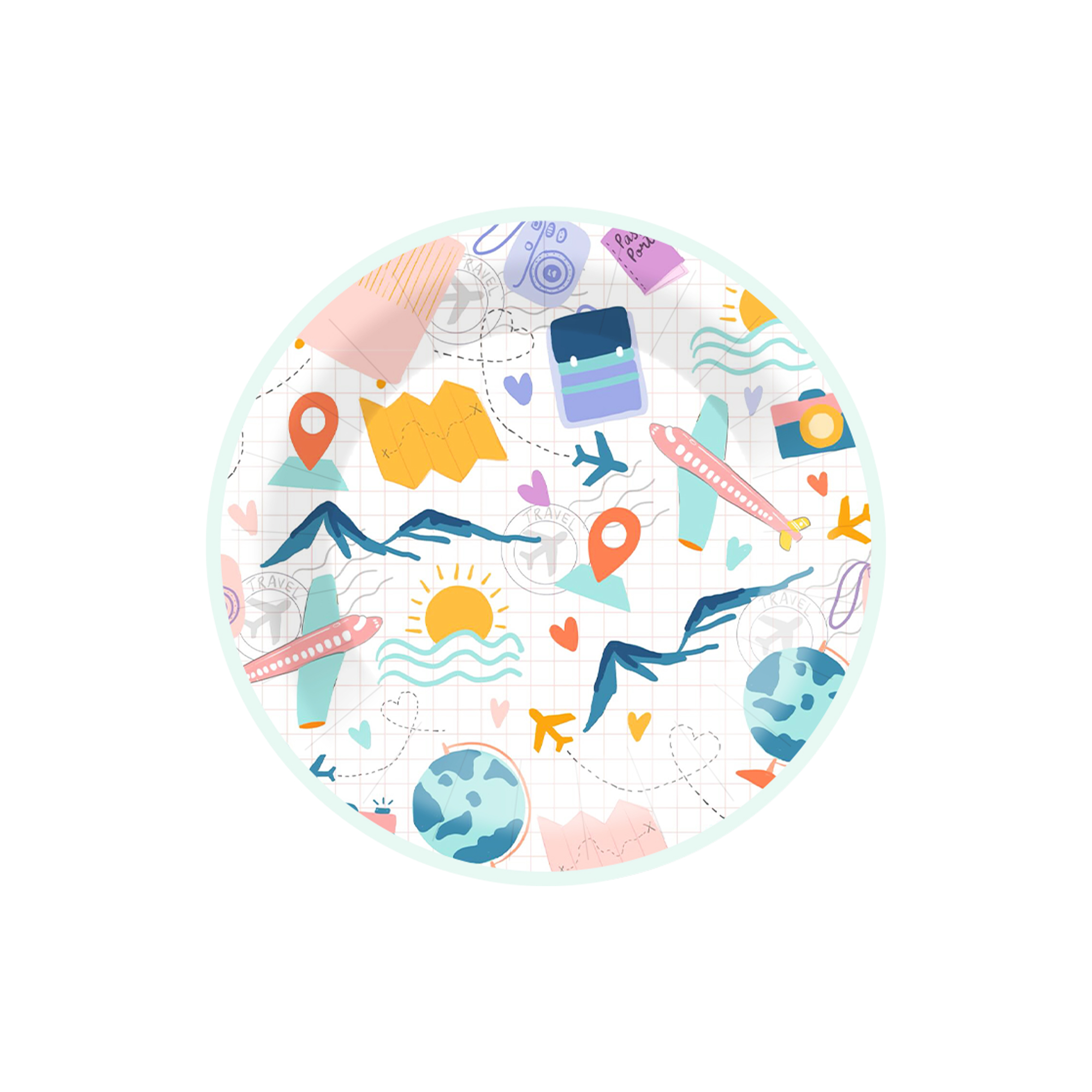 Back To School Theme Round Shape Dessert Plate