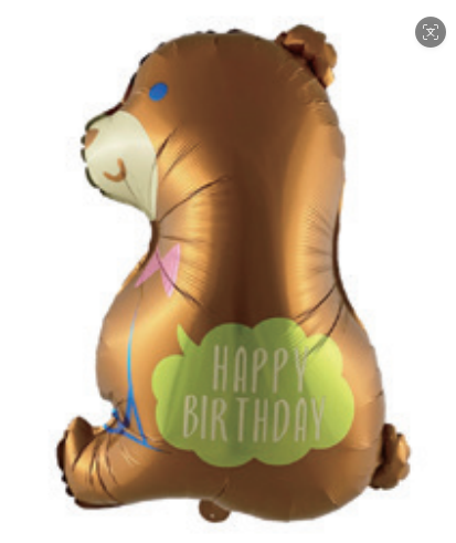 Children Theme Birthday Bear Foil Balloon