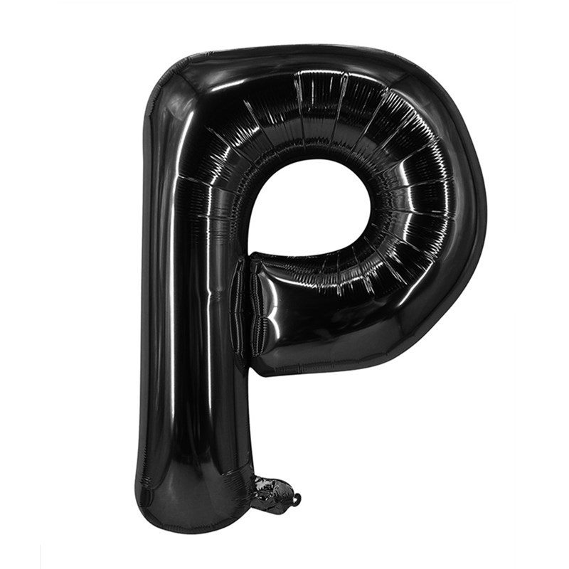 32 inch Black Letter P Foil Balloon