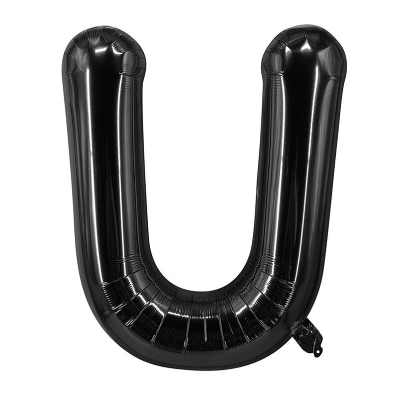 32 inch Black Letter U Foil Balloon