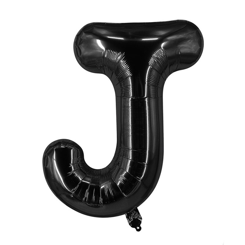 32 inch Black Letter J Foil Balloon