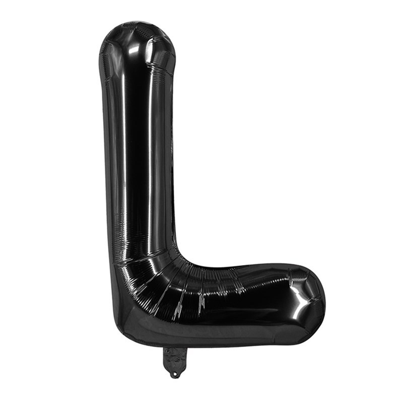 32 inch Black Letter L Foil Balloon