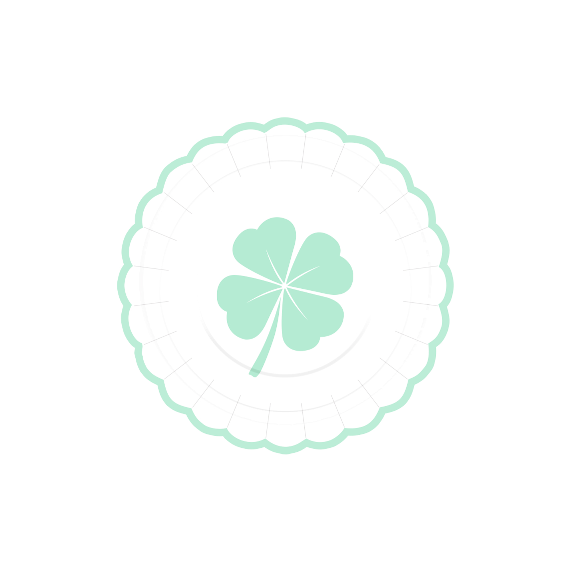 Flower Theme Lace Shape with Four-leaf Clover Dessert Plate