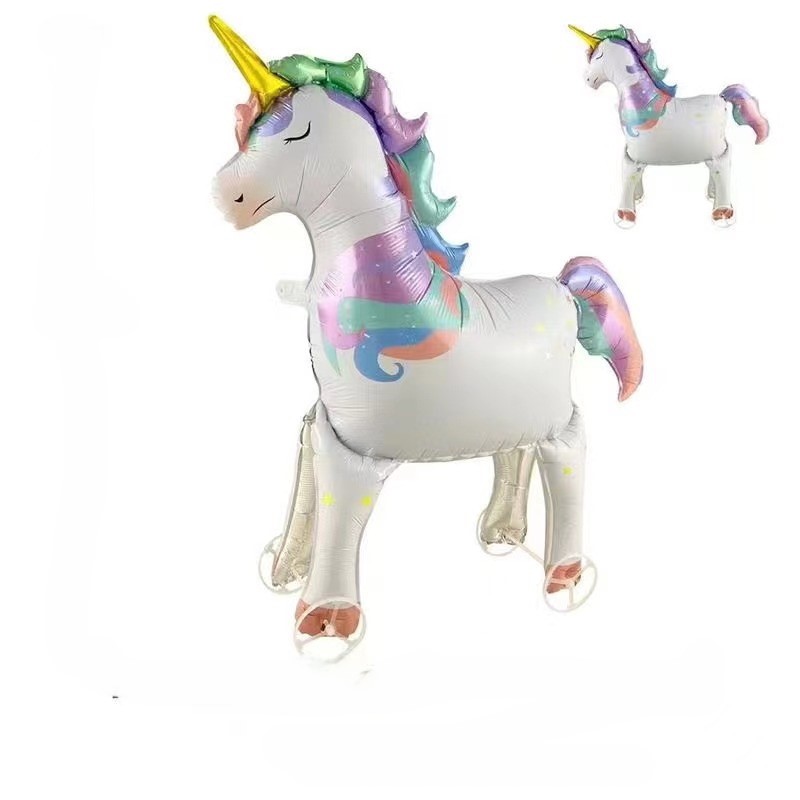 Animal Series Wheel Series Unicorn Shape Aluminum Film Balloon